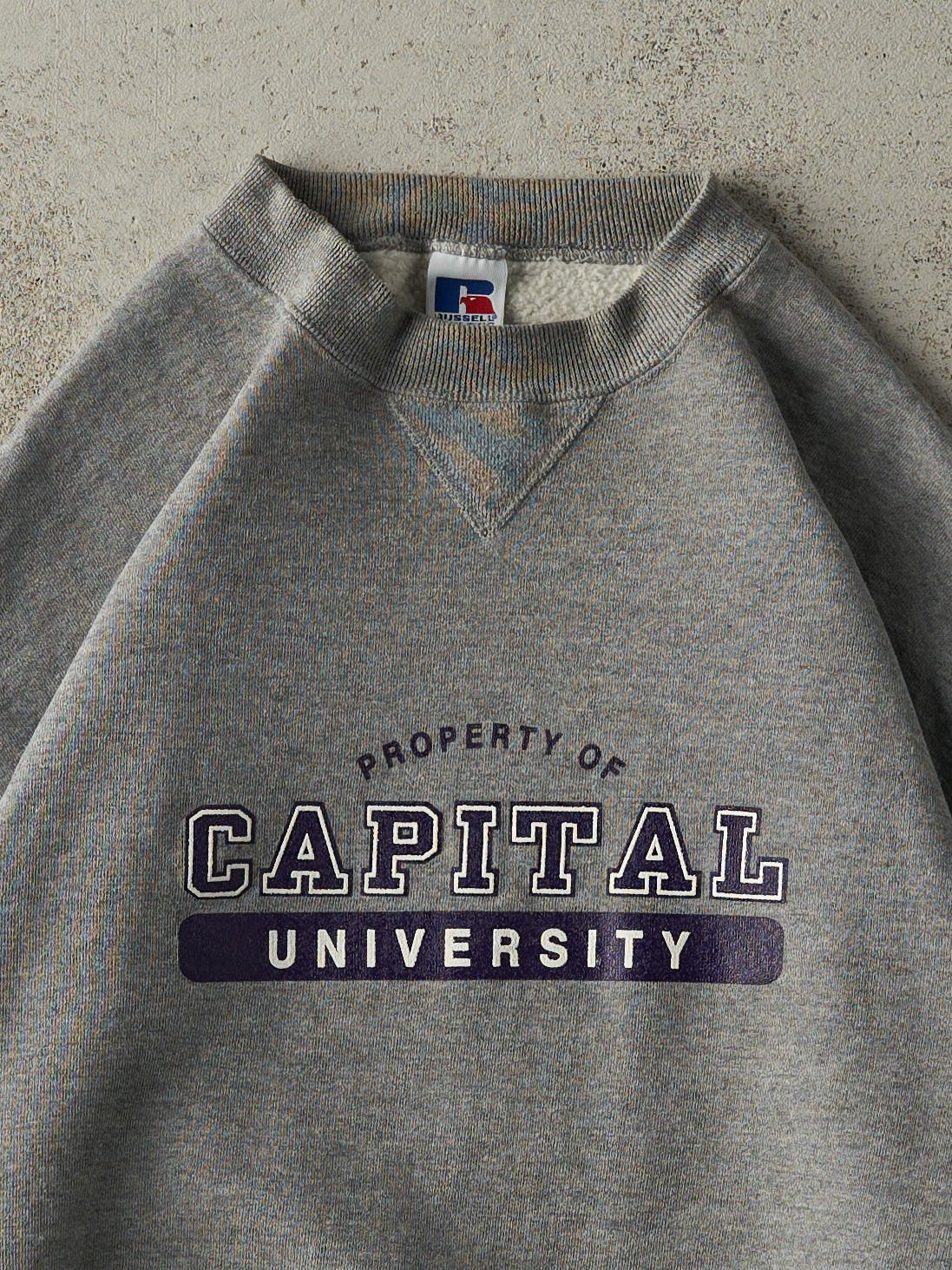 Vintage 90s Grey Capital University Russell Athletic Crewneck (L/XL)