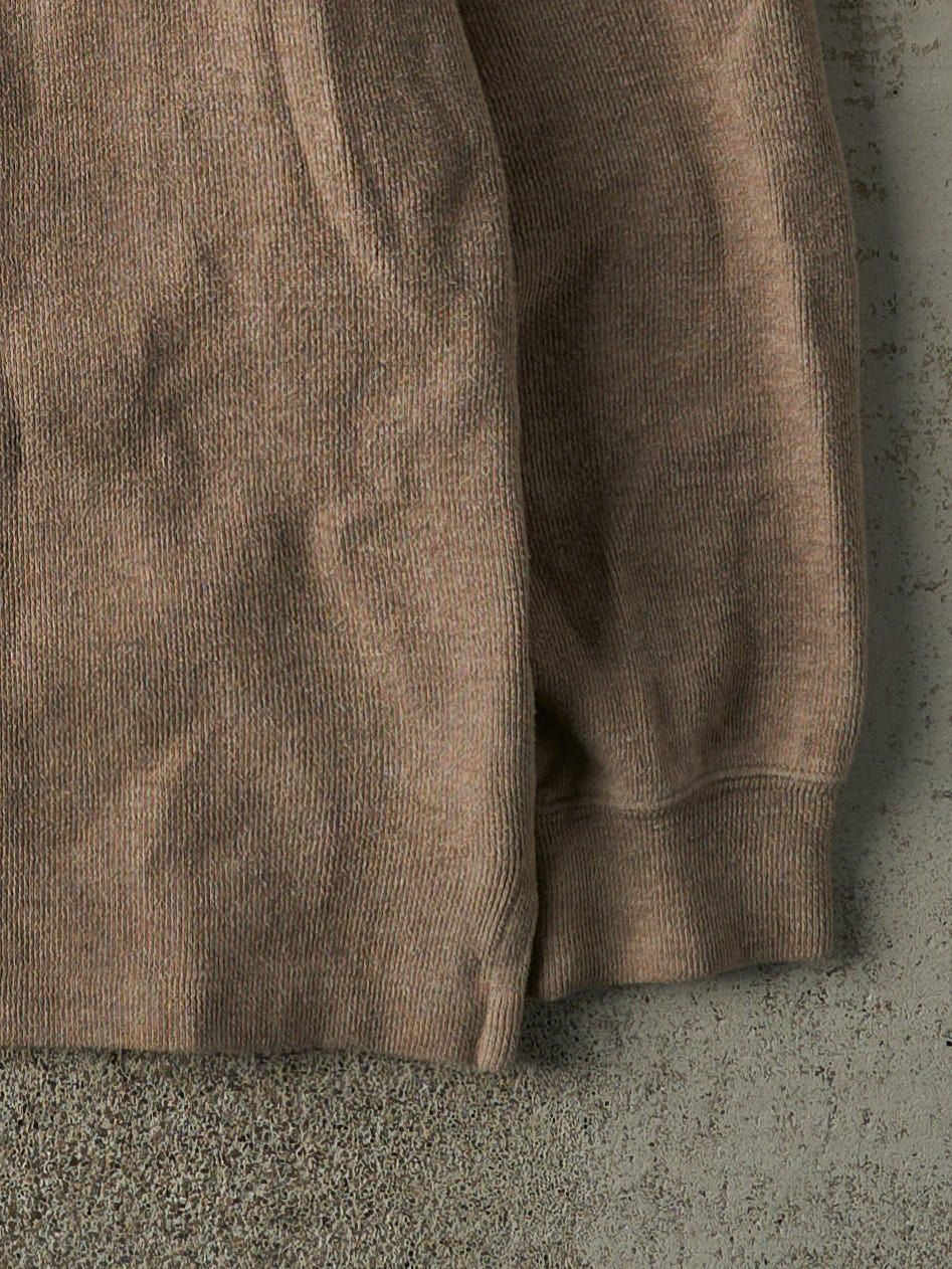 Vintage 90s Brown Embroidered Polo Quarter Zip Knit (XL/XXL)