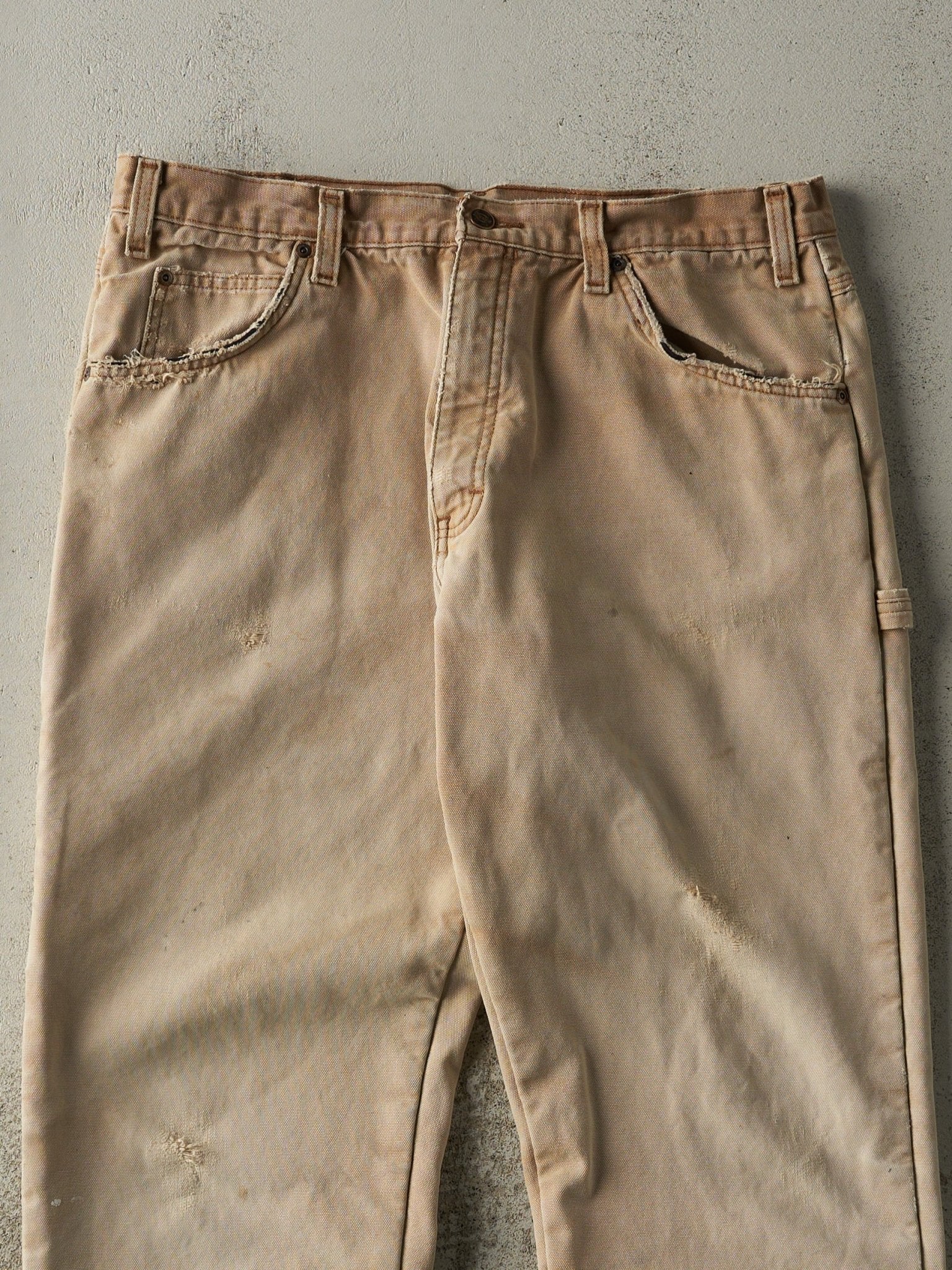 Vintage 90s Beige Dickies Fleece Lined Carpenter Pants (36x30.5)