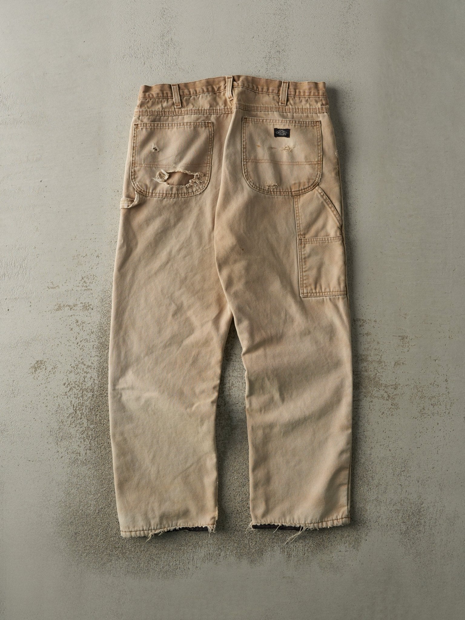 Vintage 90s Beige Dickies Fleece Lined Carpenter Pants (36x30.5)
