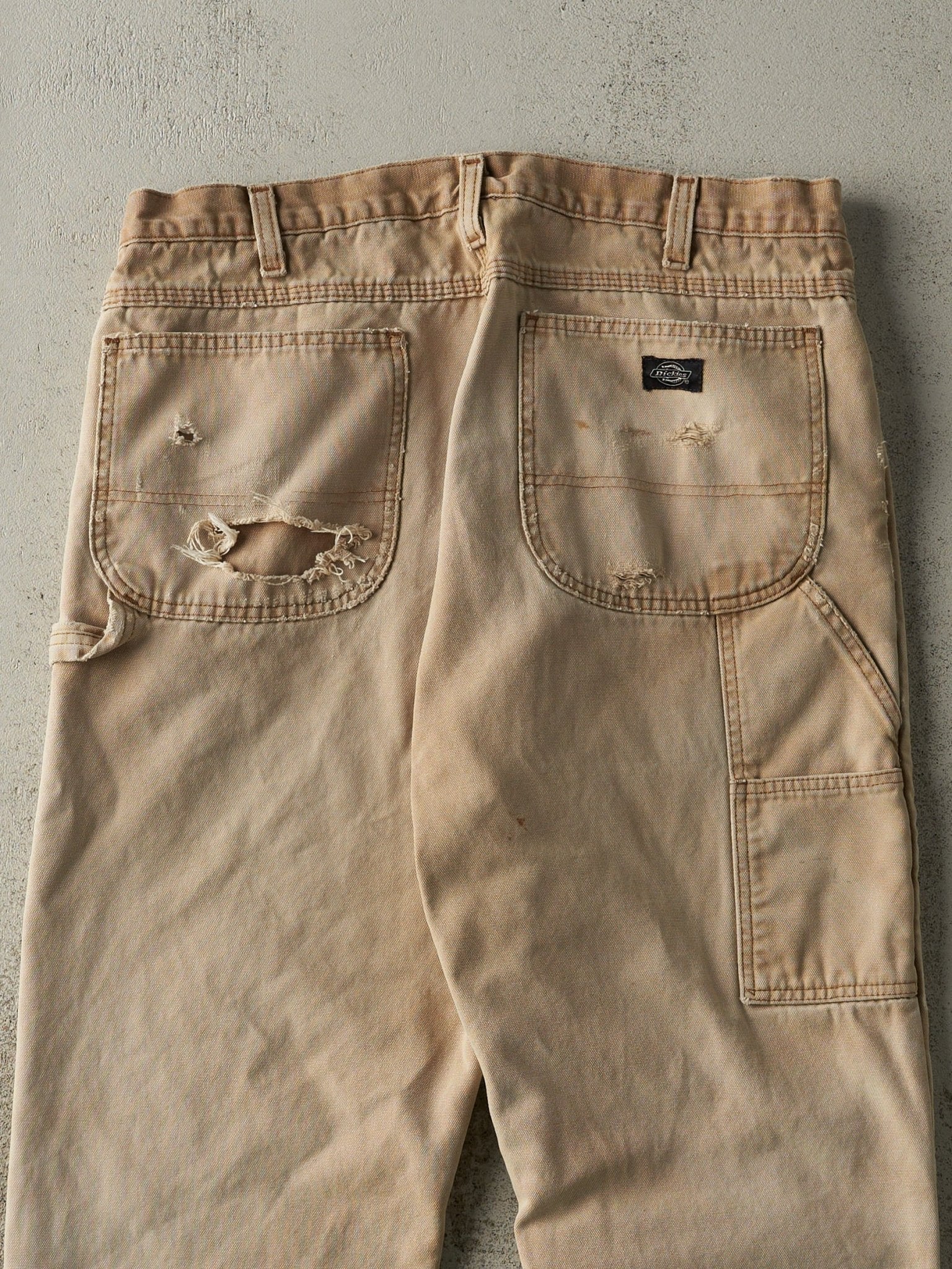 Vintage 90s Beige Dickies Fleece Lined Carpenter Pants (36x30.5)