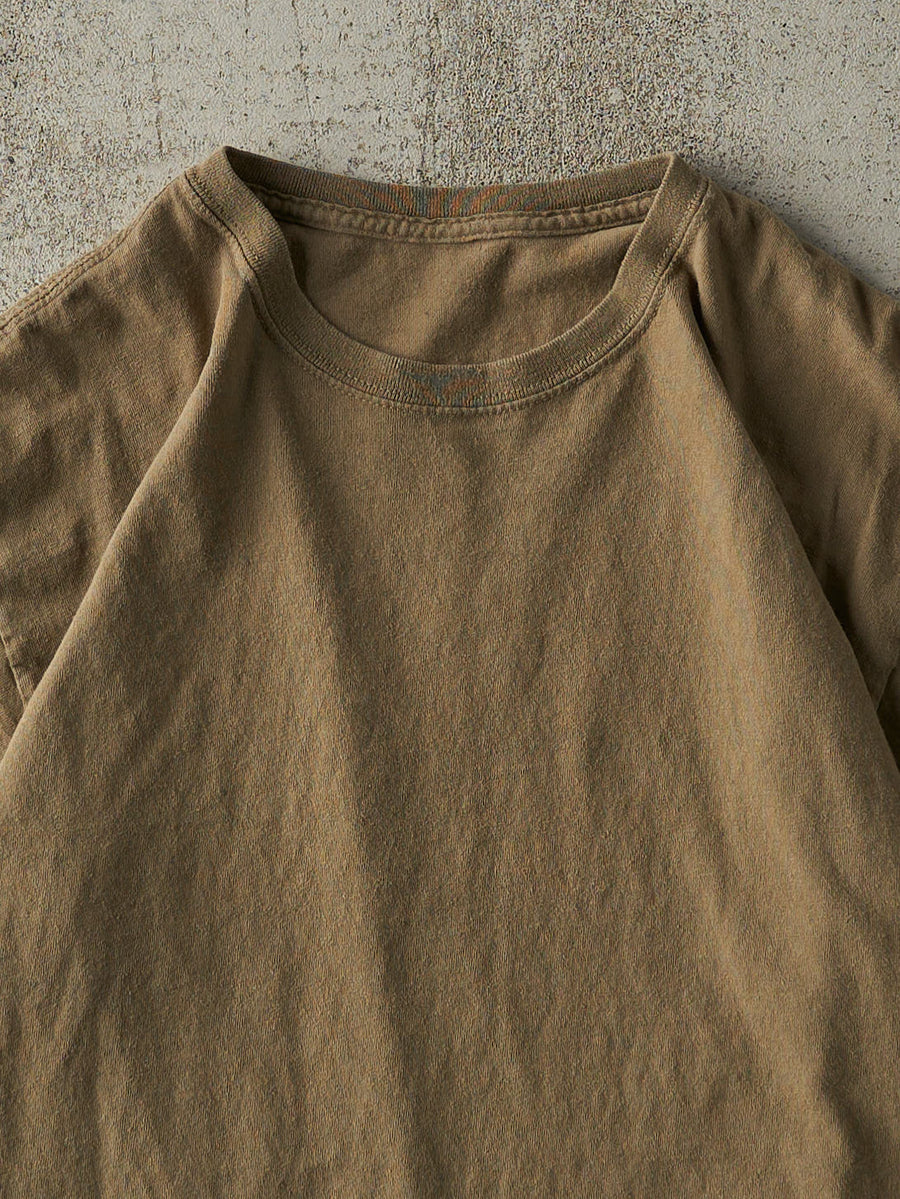 Vintage Y2K Beige Blank Tee (M/L)
