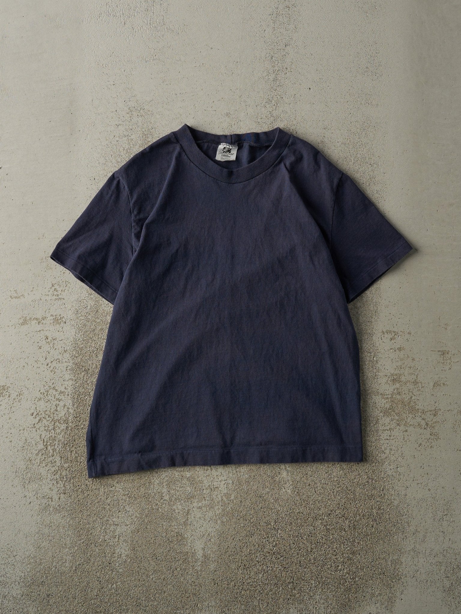 Vintage 80s Navy Blue Blank Tee (M/L)