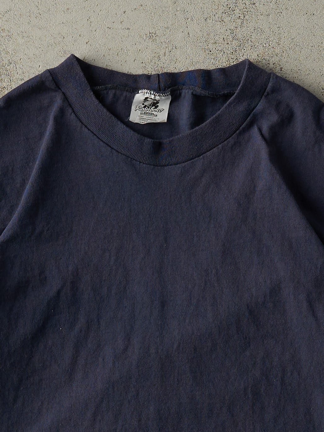 Vintage 80s Navy Blue Blank Tee (M/L)