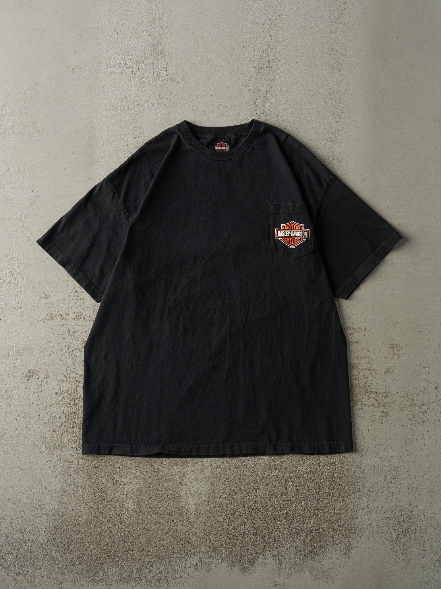 Vintage 09' Black Grand Island, NE Harley Davidson Pocket Tee (XL)