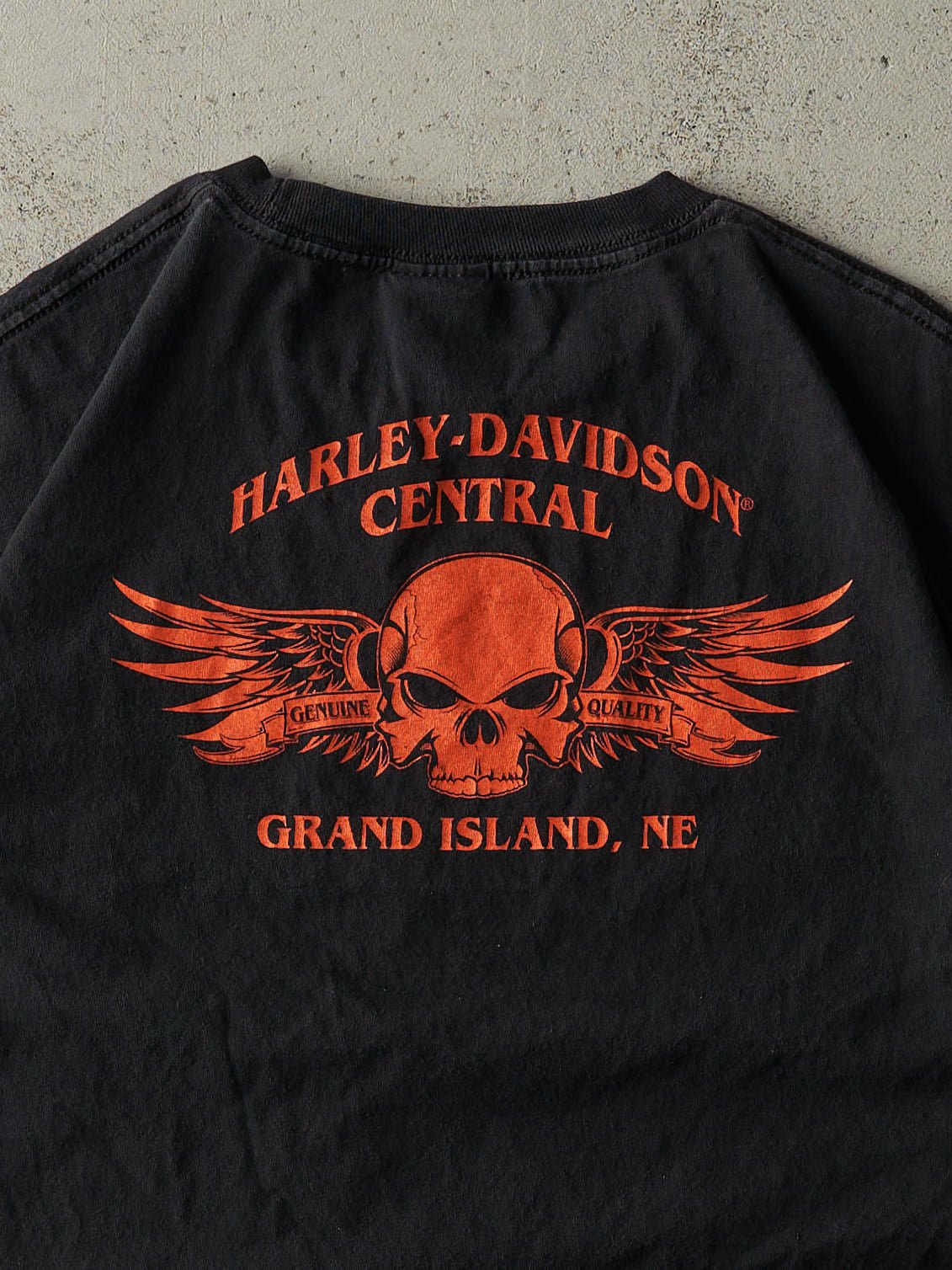 Vintage 09' Black Grand Island, NE Harley Davidson Pocket Tee (XL)