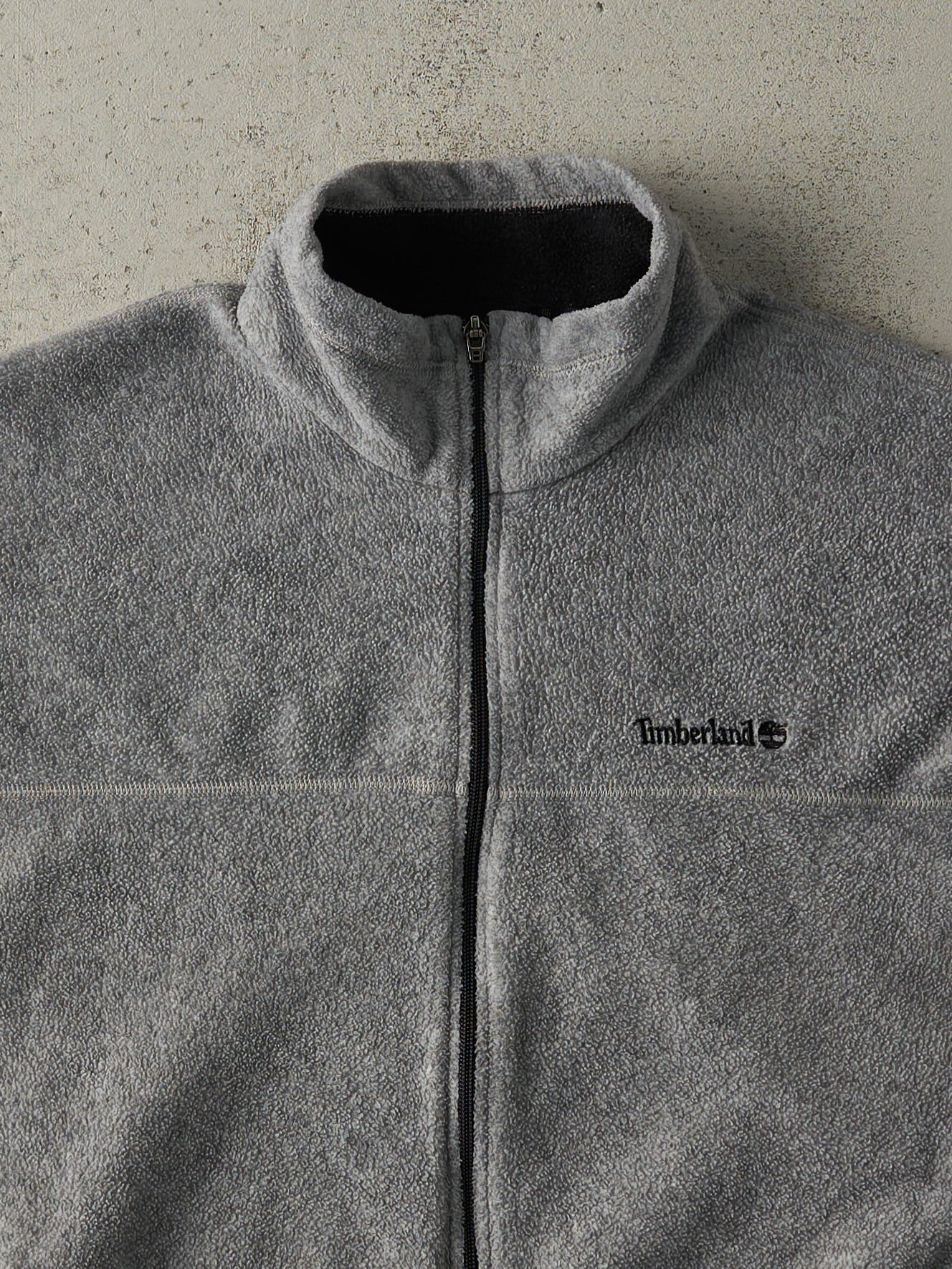 Vintage 90s Grey Timberland Embroidered Fleece Vest (XL/XXL)