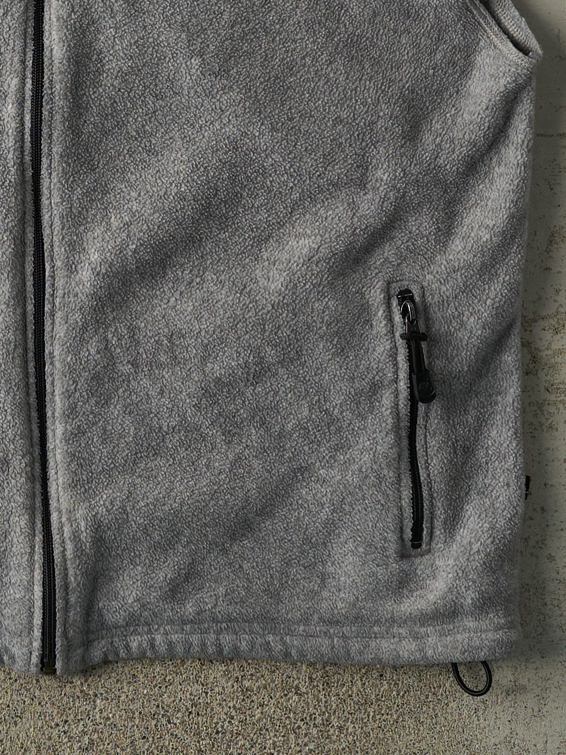 Vintage 90s Grey Timberland Embroidered Fleece Vest (XL/XXL)