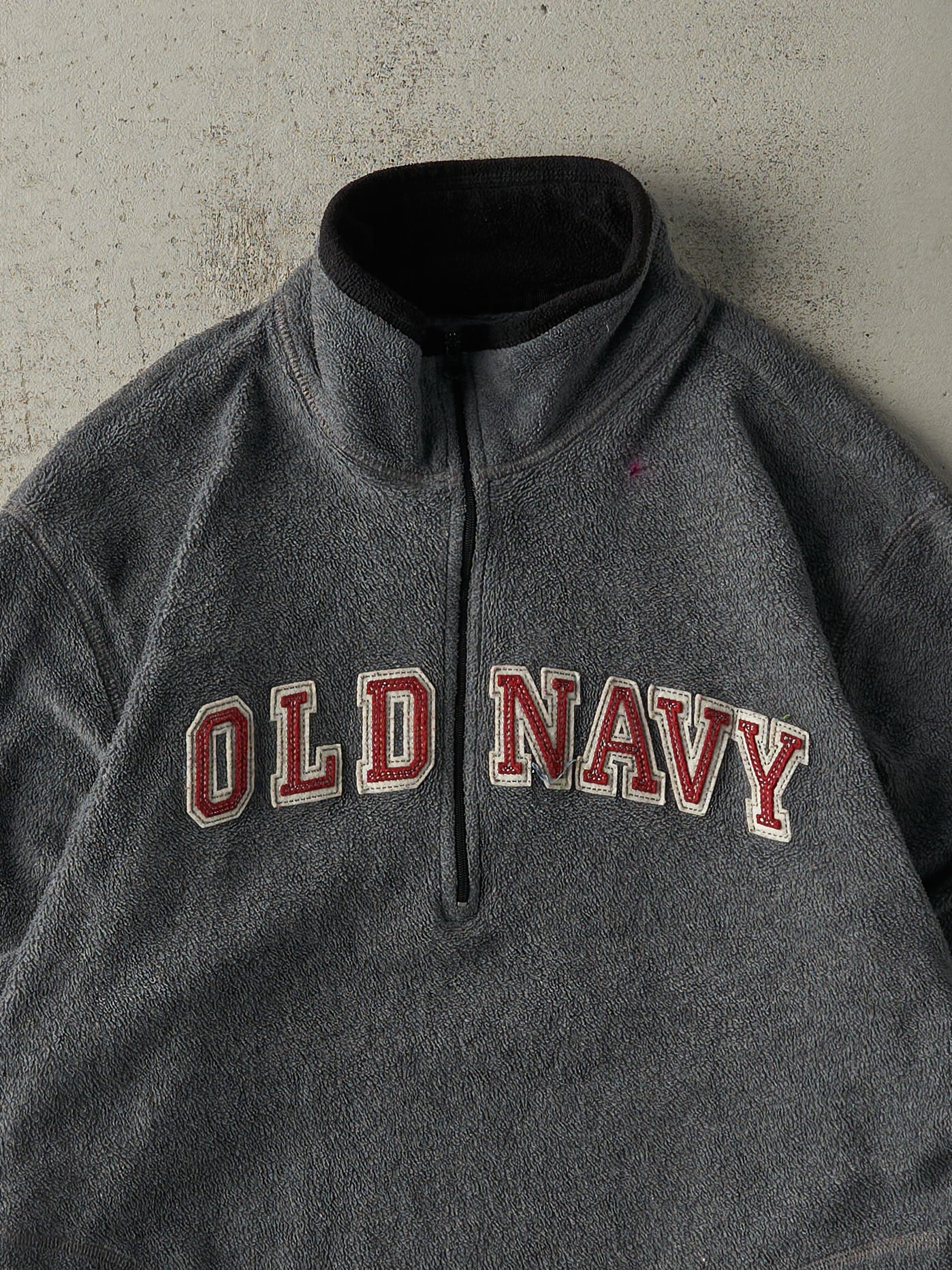 Vintage Y2K Charcoal Grey Old Navy Quarter Zip Fleece (L