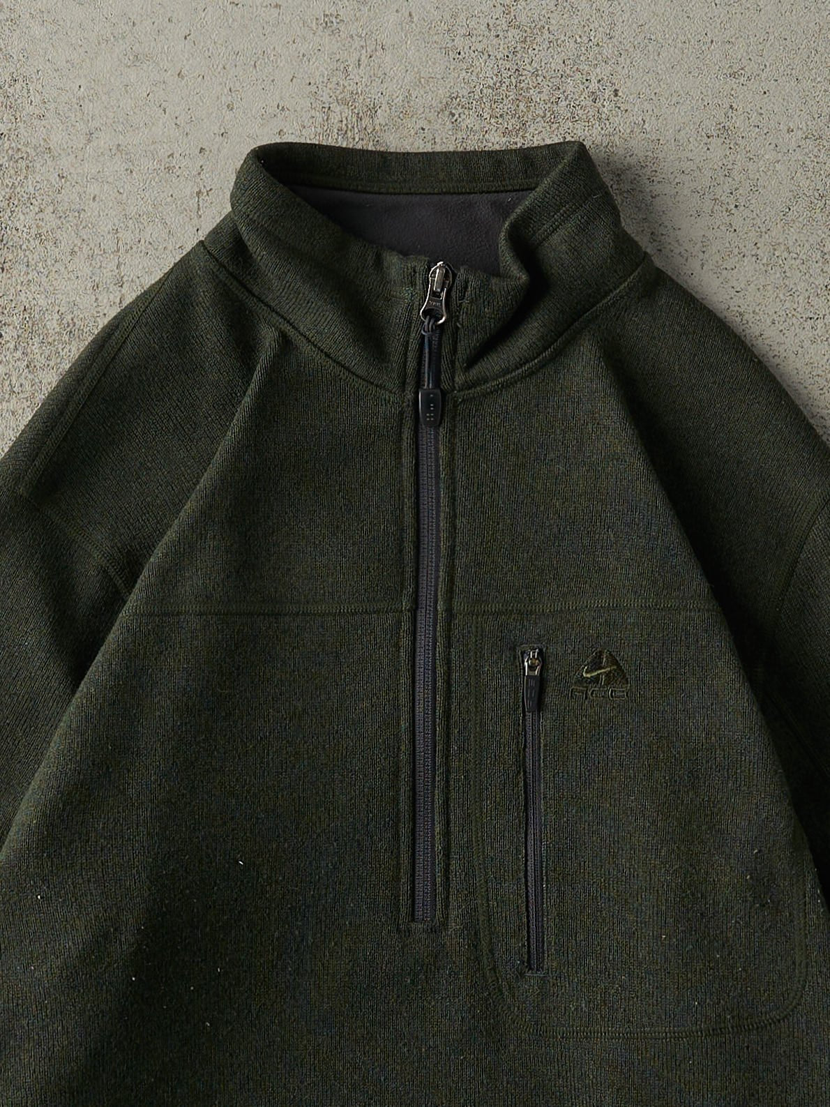 Vintage Y2K Green Nike ACG Embroidered Quarter Zip Polar Fleece (S)