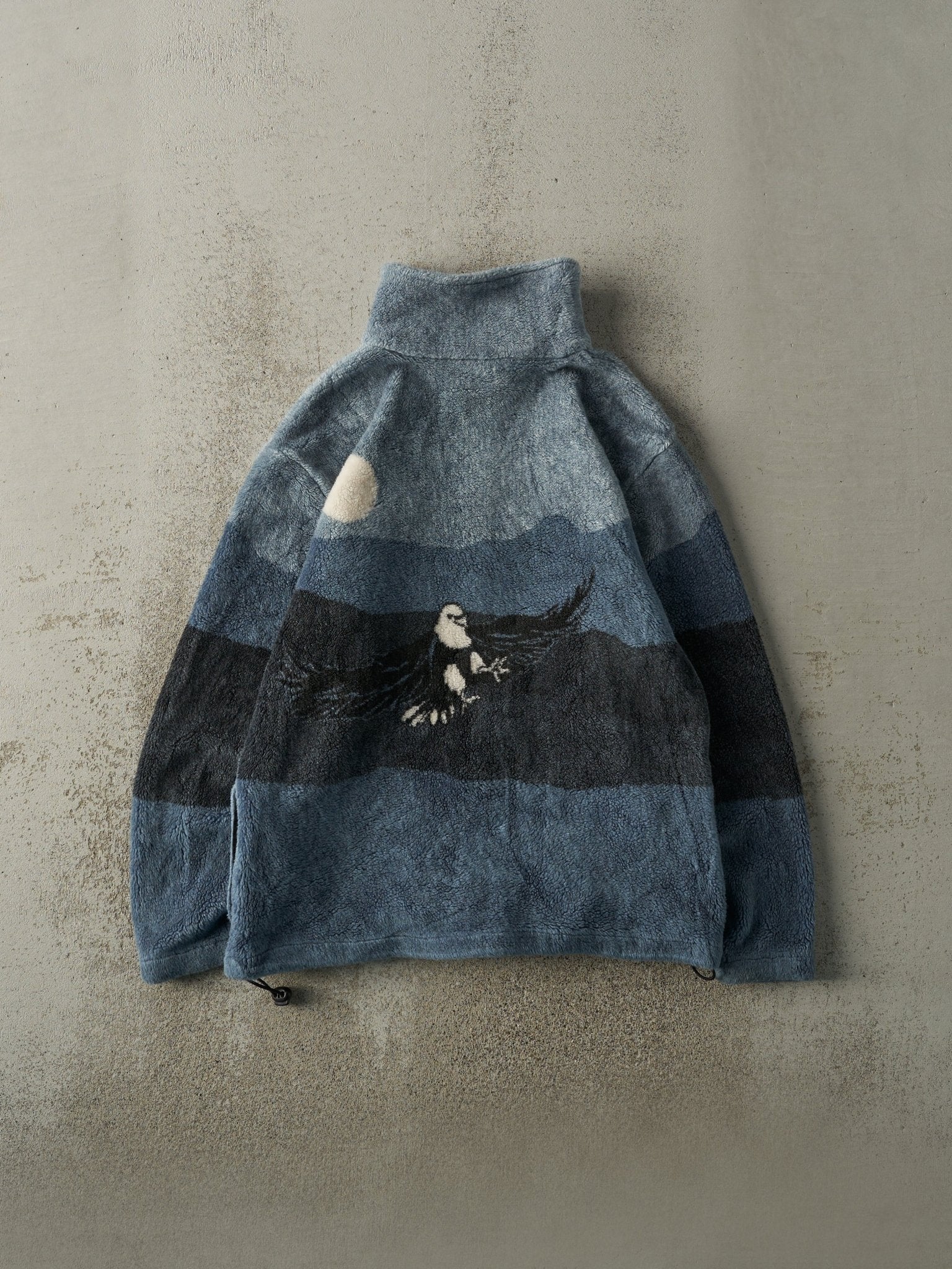 Vintage 90s Navy Blue Alaska Zip Up Sherpa Jacket (M)