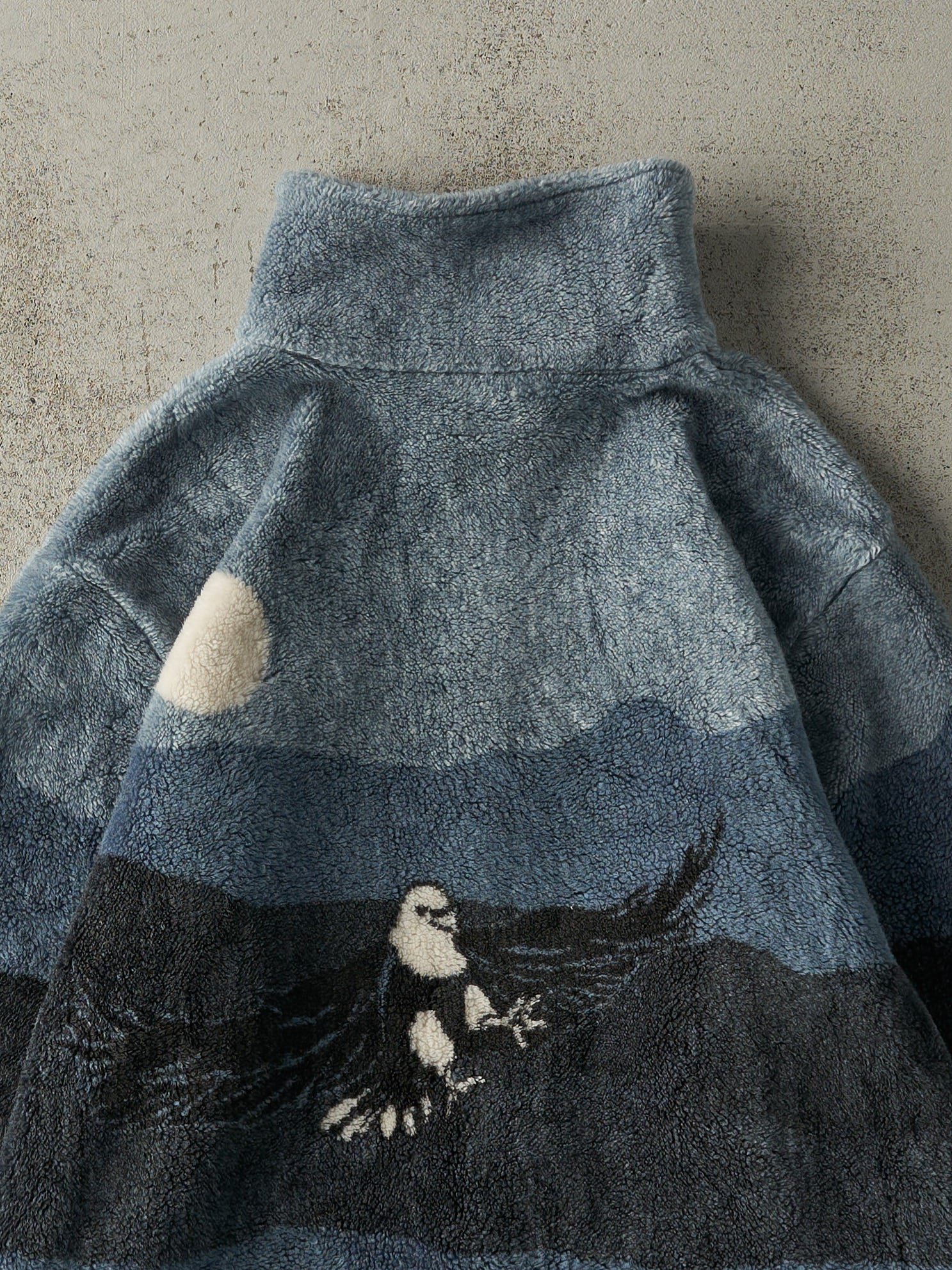 Vintage 90s Navy Blue Alaska Zip Up Sherpa Jacket (M)