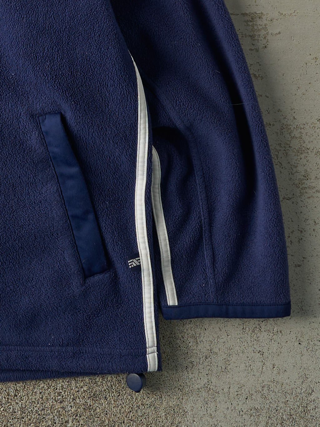 Vintage 90s Navy Blue Adidas Embroidered Zip Up Fleece (M)