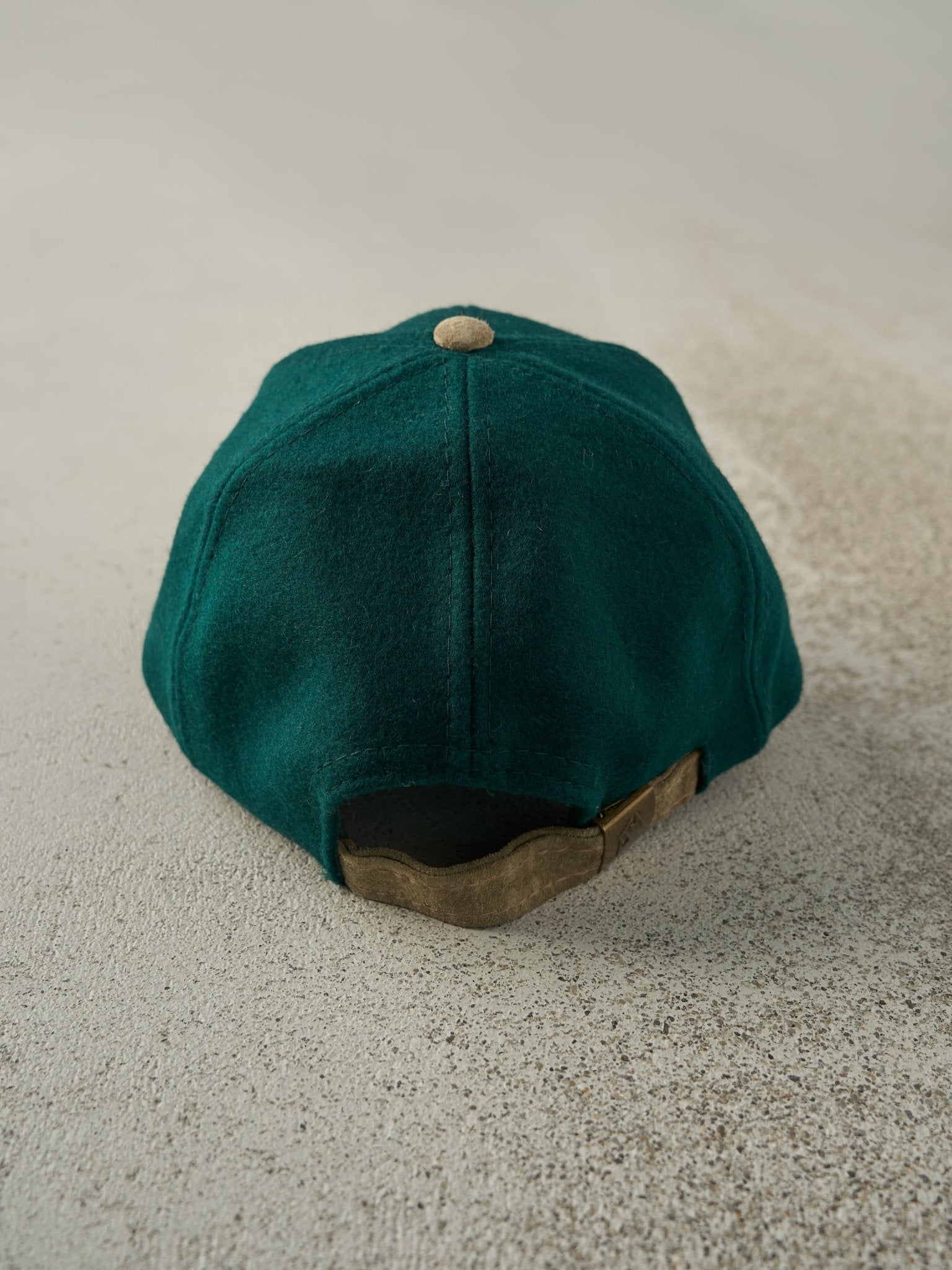 Vintage 90s Green & Beige Russell Metals Two Tone Strapback Hat