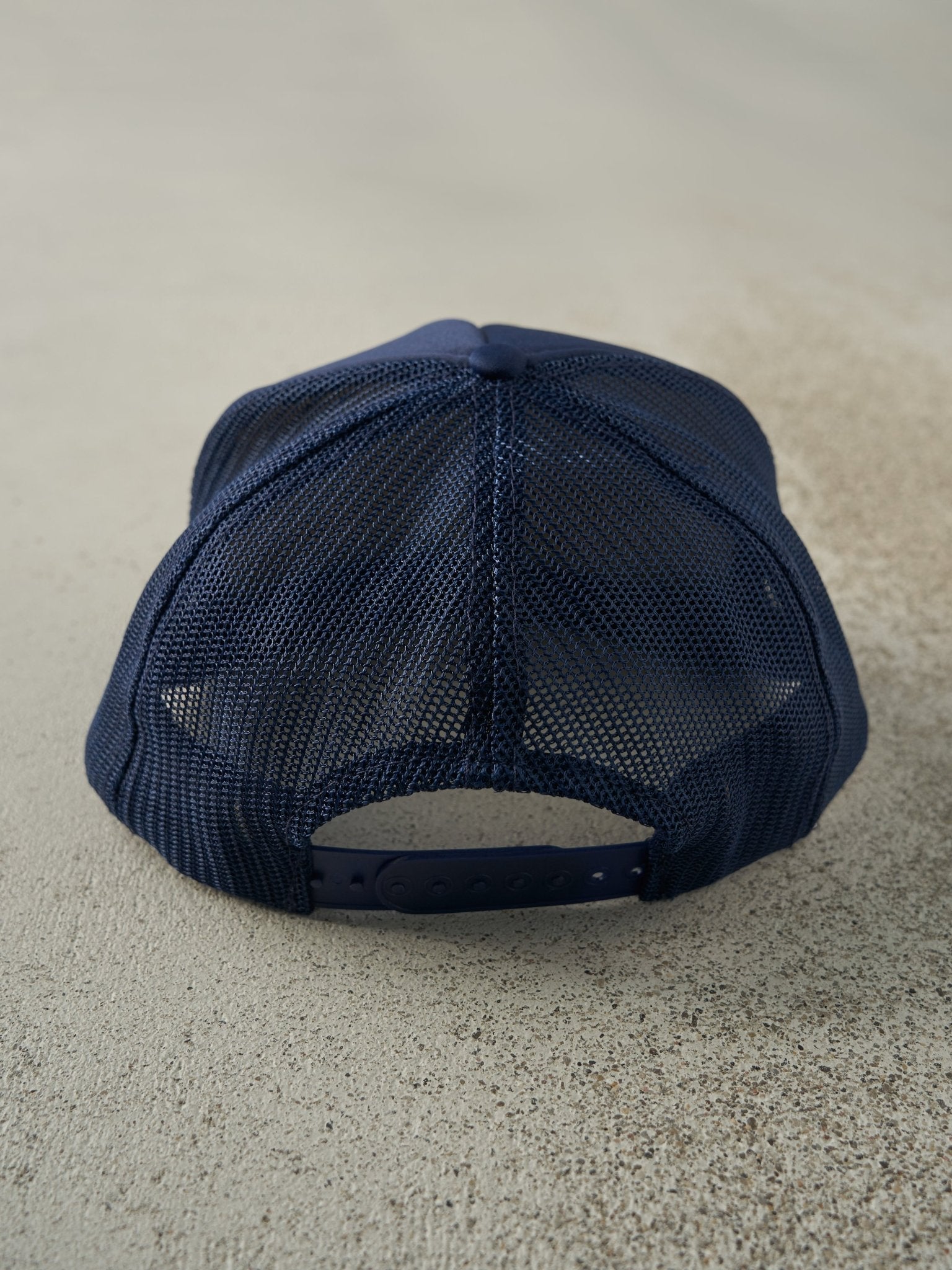Vintage 90s Navy Blue Ultramar Foam Trucker Hat