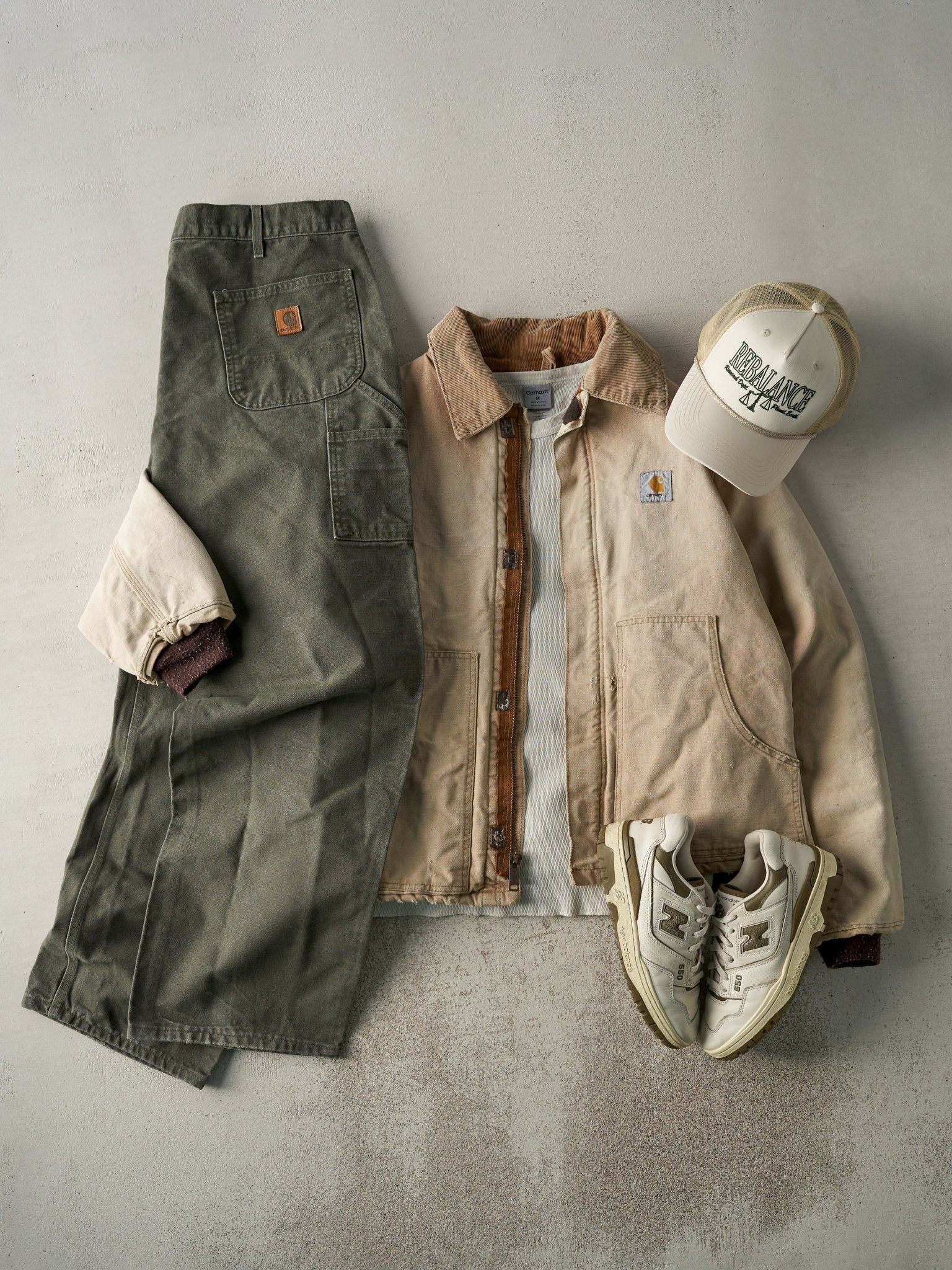 Vintage 90s Green Dungaree Fit Carhartt Carpenter Pants (38x32.5)