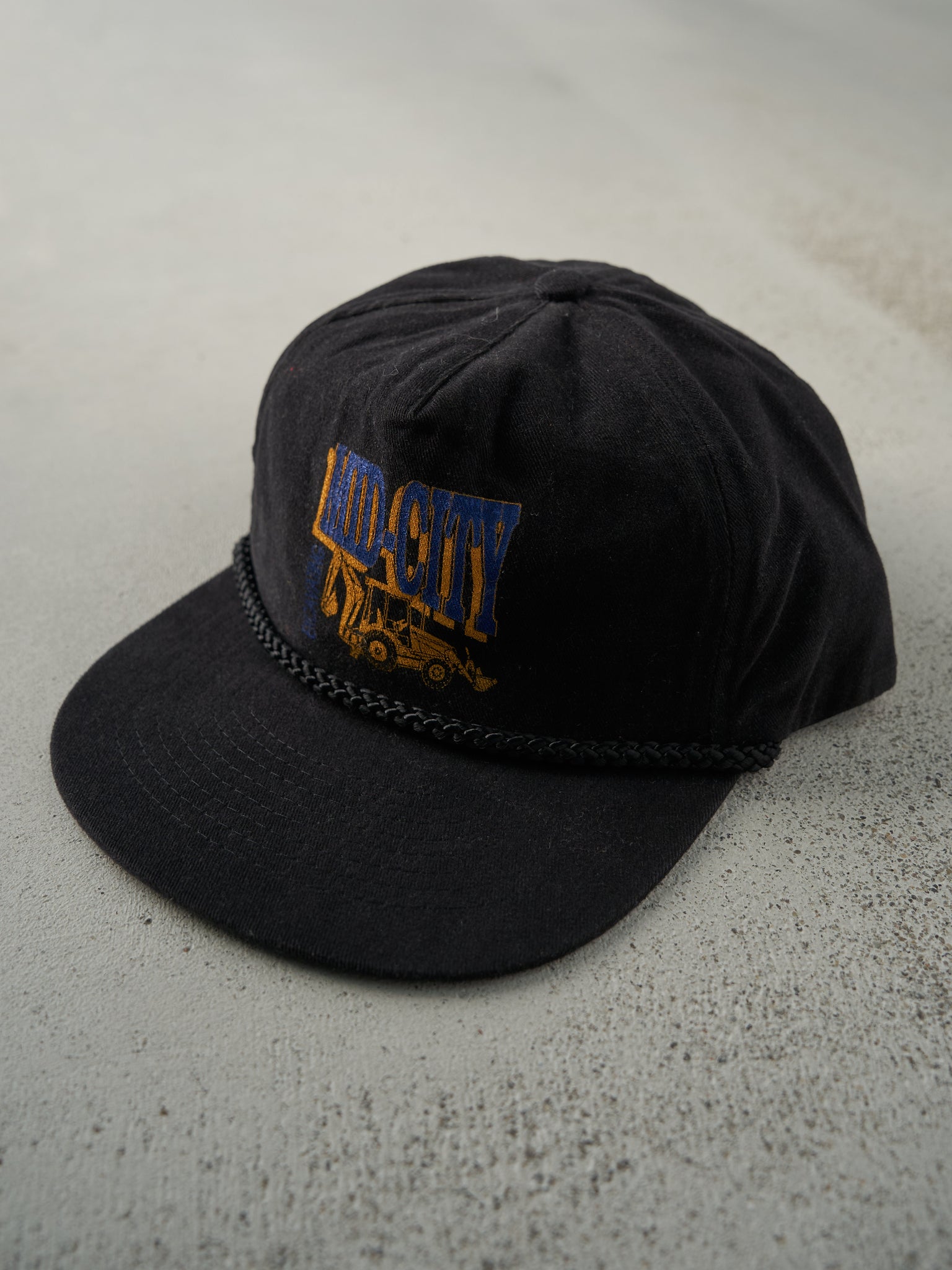 Vintage 90s Black Mid-City Excavating Snapback Hat