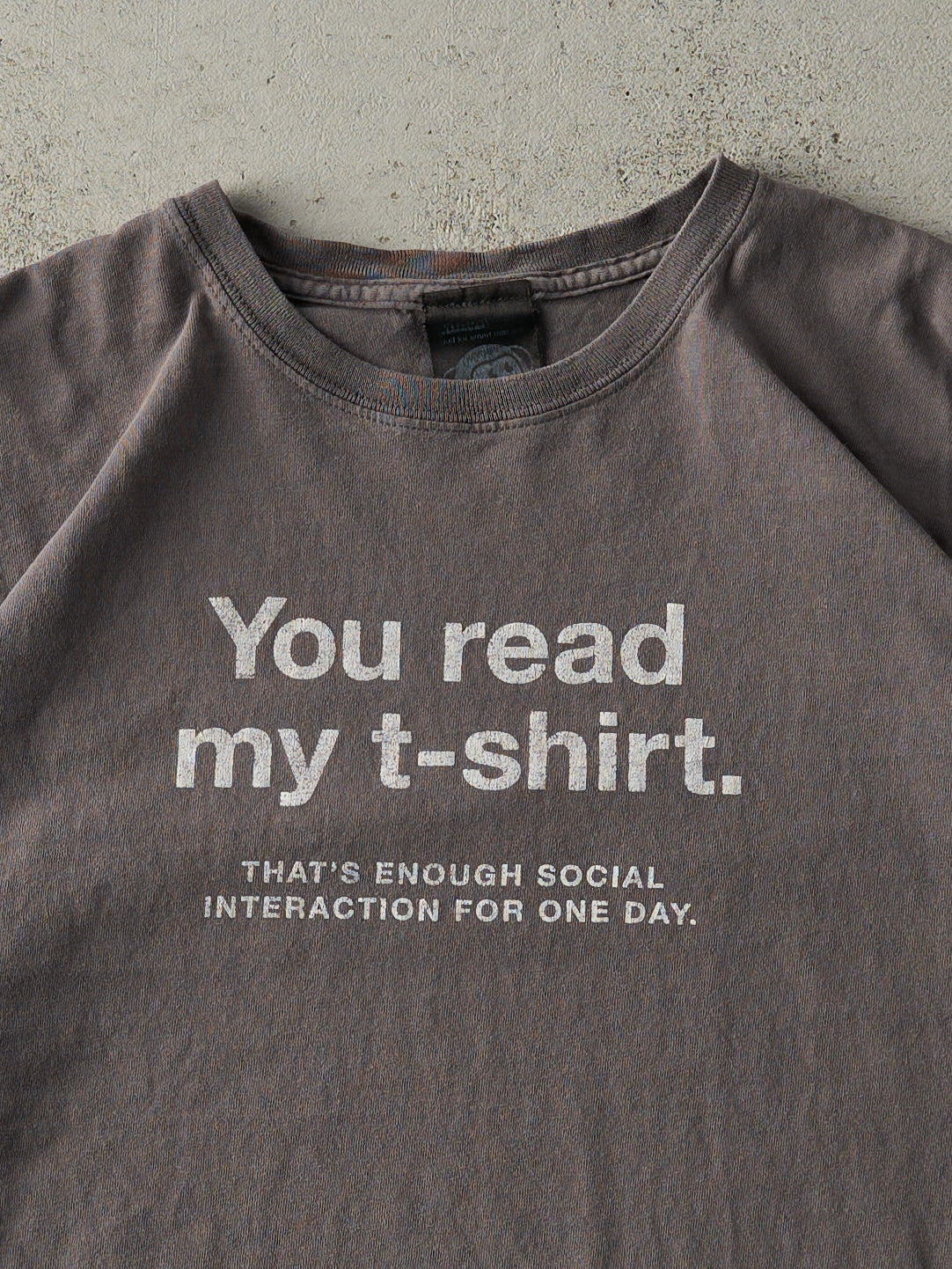 Vintage Y2K Grey "You Read My T-Shirt..." Tee (M/L)