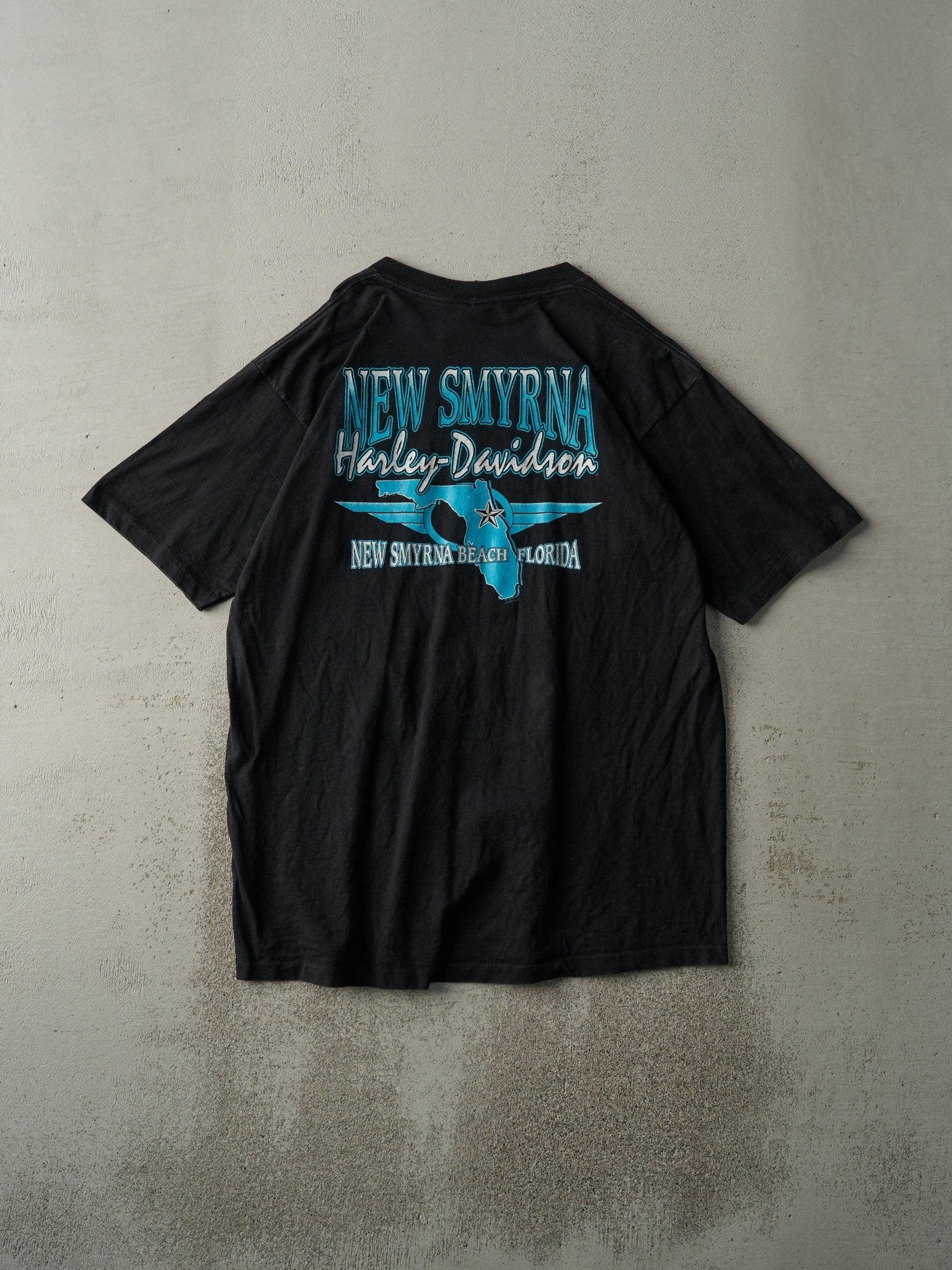 Vintage 97' Black New Smyrna Bike Week Harley Davidson Single Stitch Tee (M)