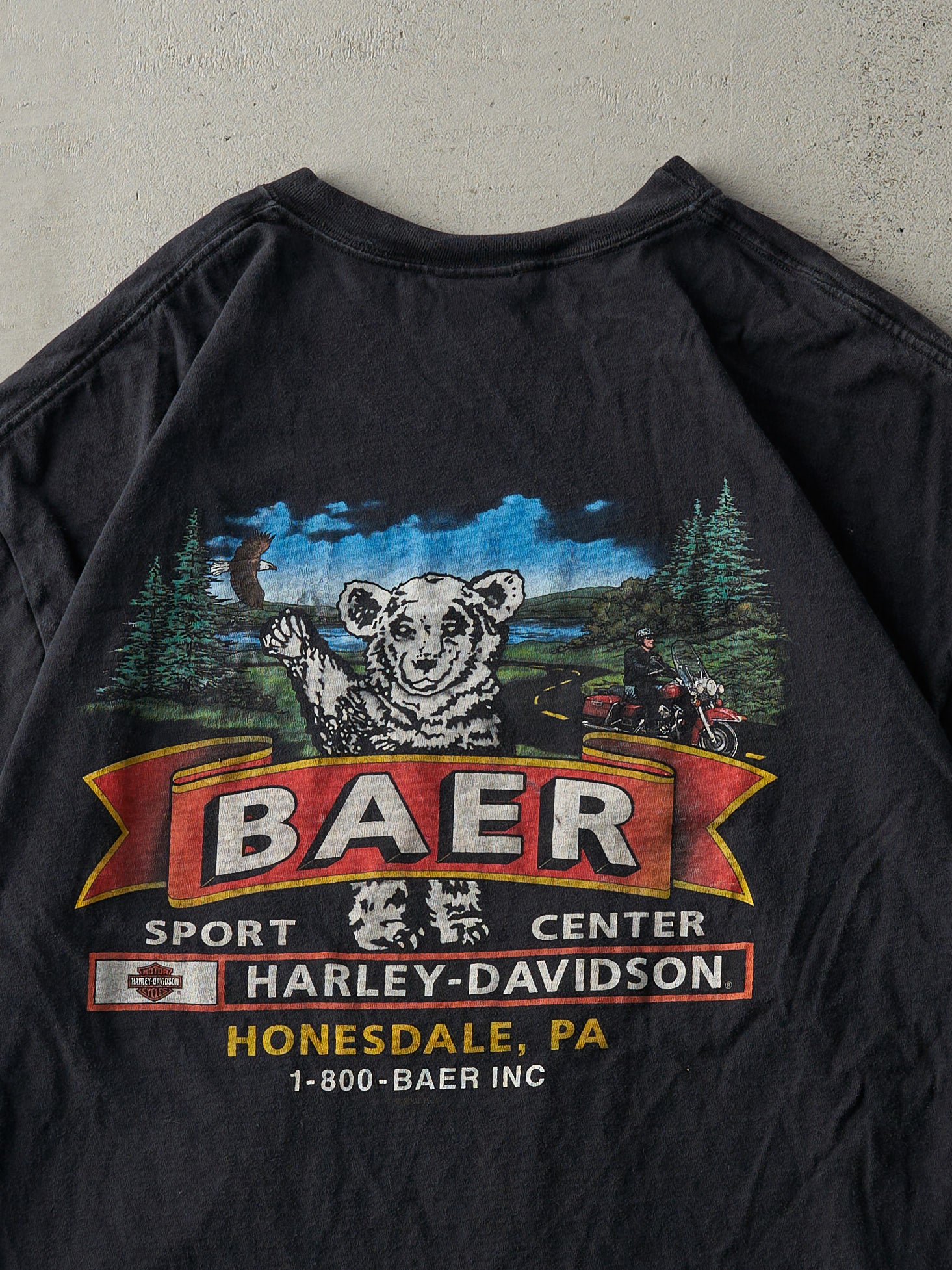 Vintage 07' Black Honesdale, PA Harley Davidson Tee (L)