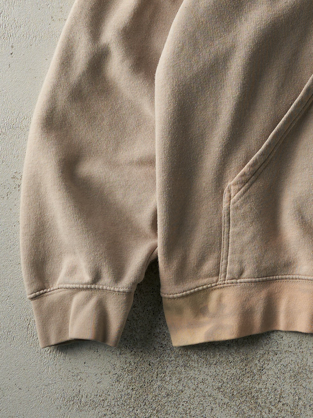 Vintage Y2K Beige Embroidered Nike Swoosh Boxy Hoodie (XL)