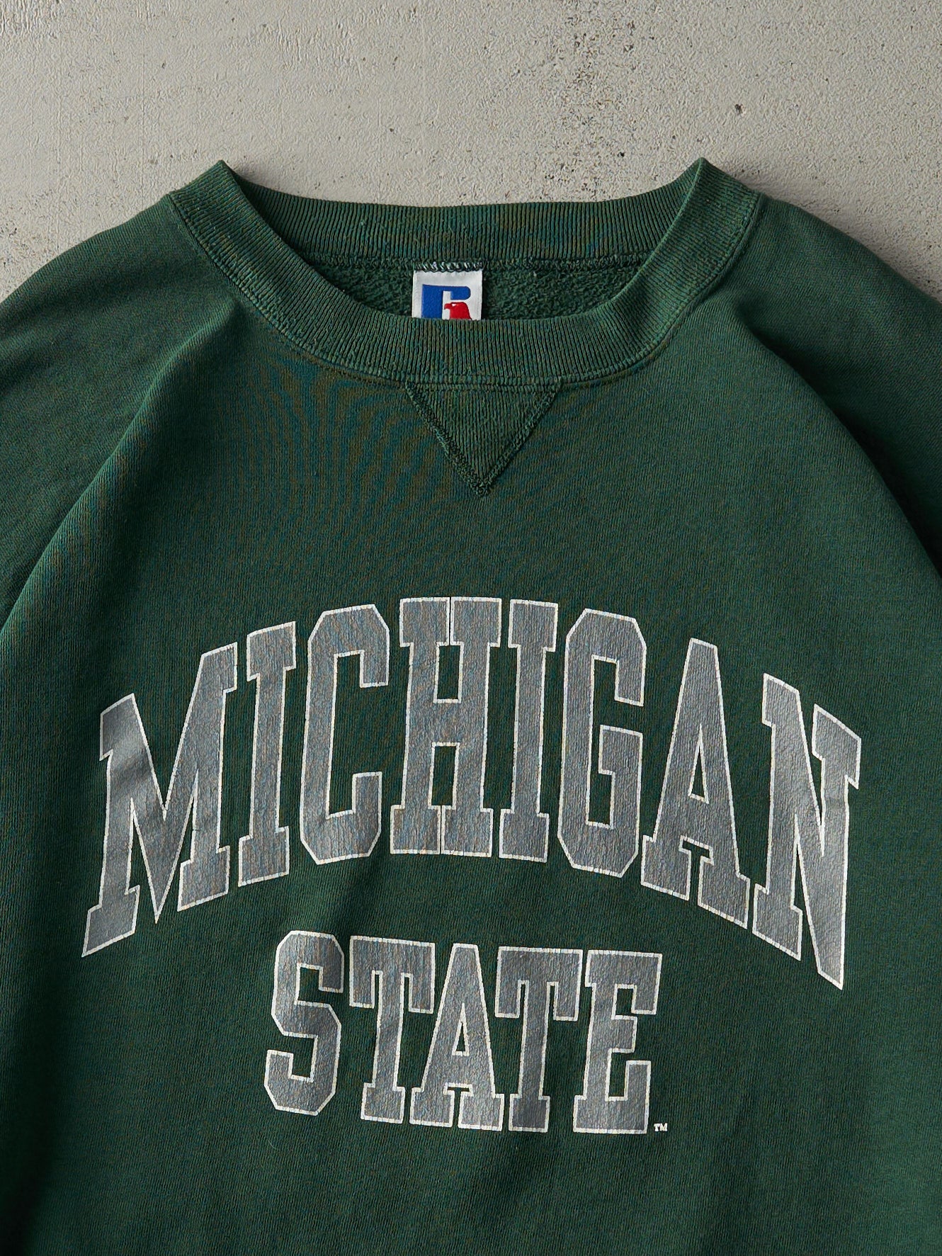 Vintage 90s Green Michigan State Russell Athletic Crewneck (XL)