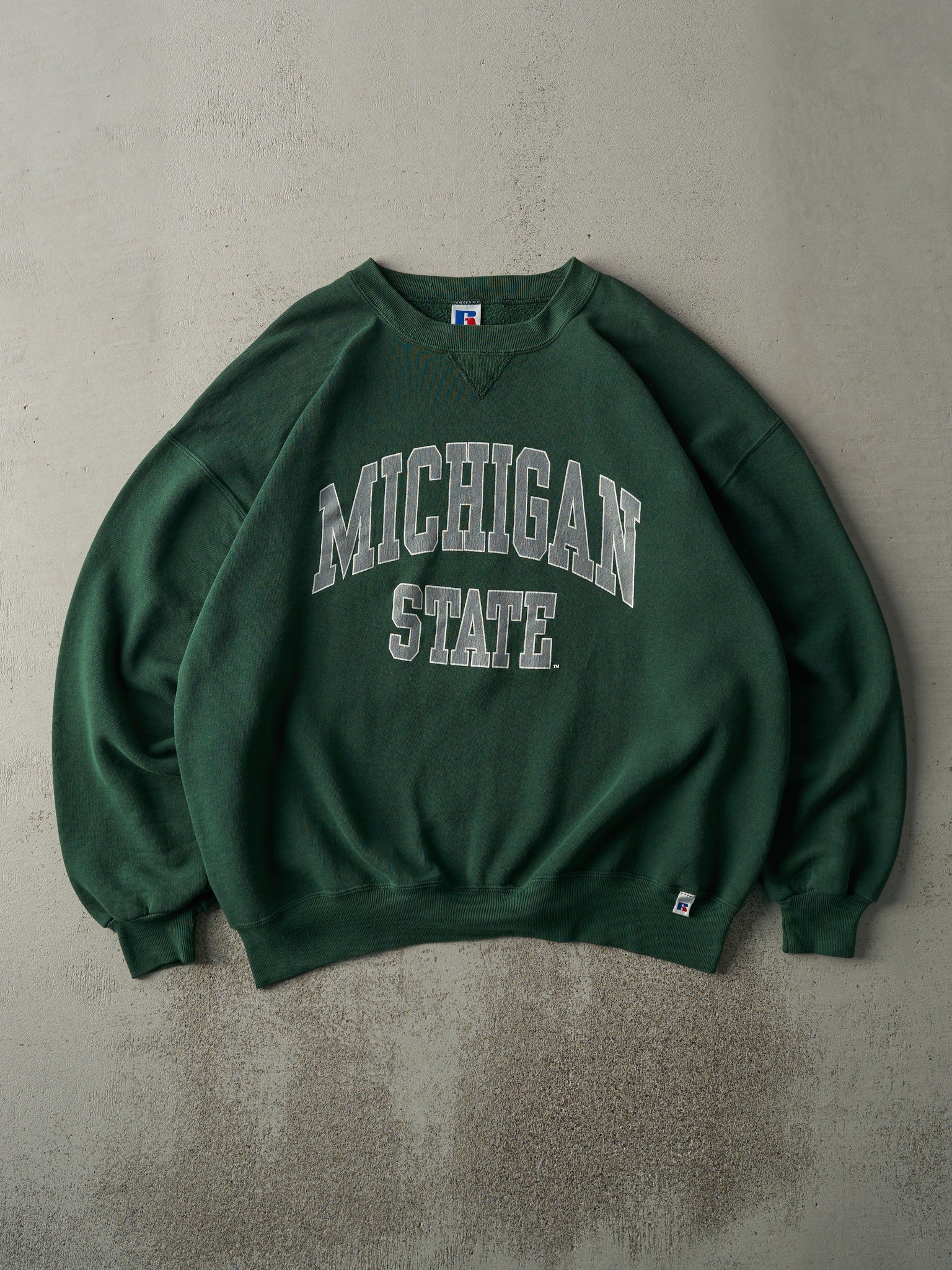 Vintage 90s Green Michigan State Russell Athletic Crewneck (XL)