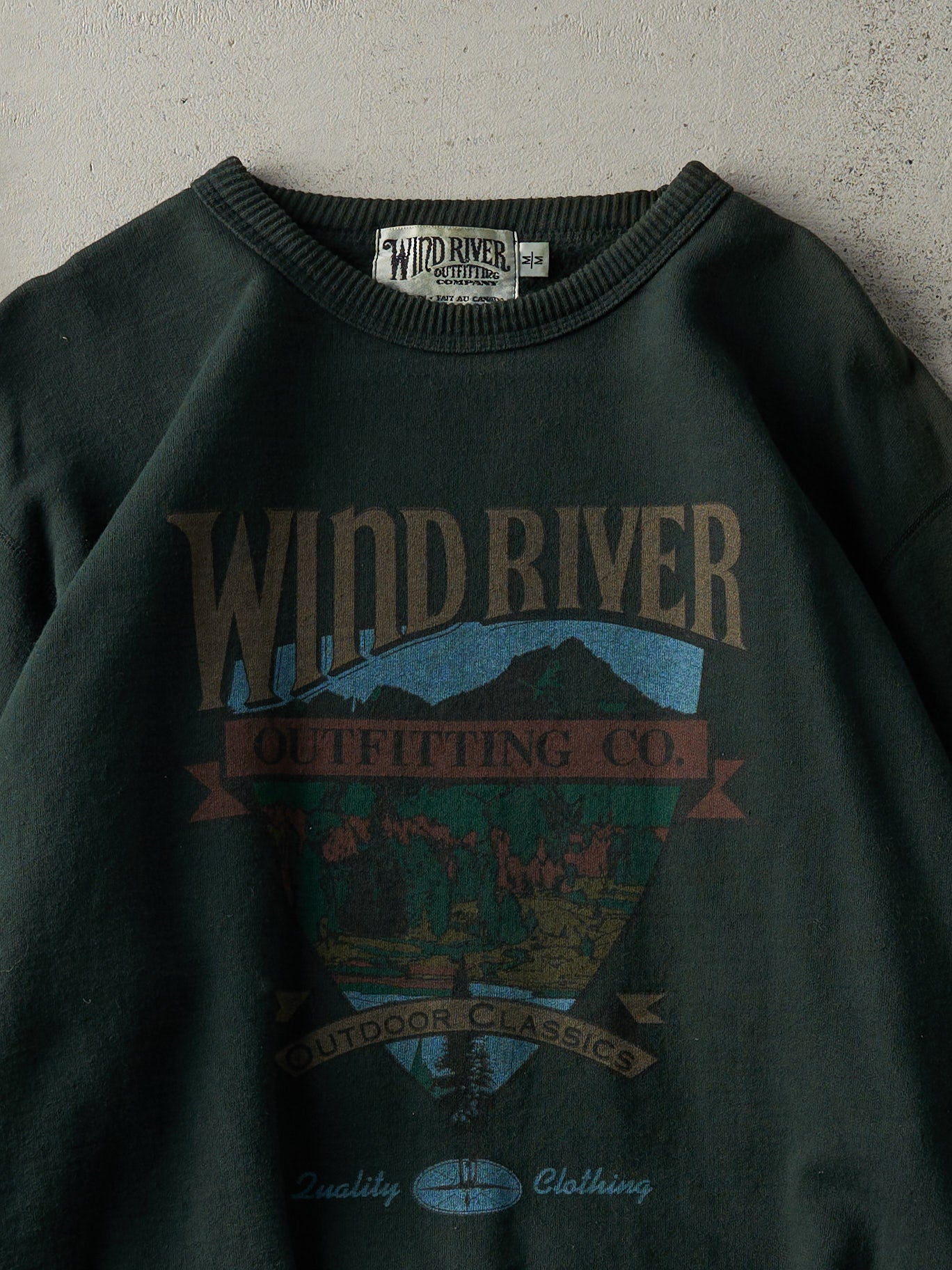 Vintage 90s Green Wind River Outfitting Co. Crewneck (L)