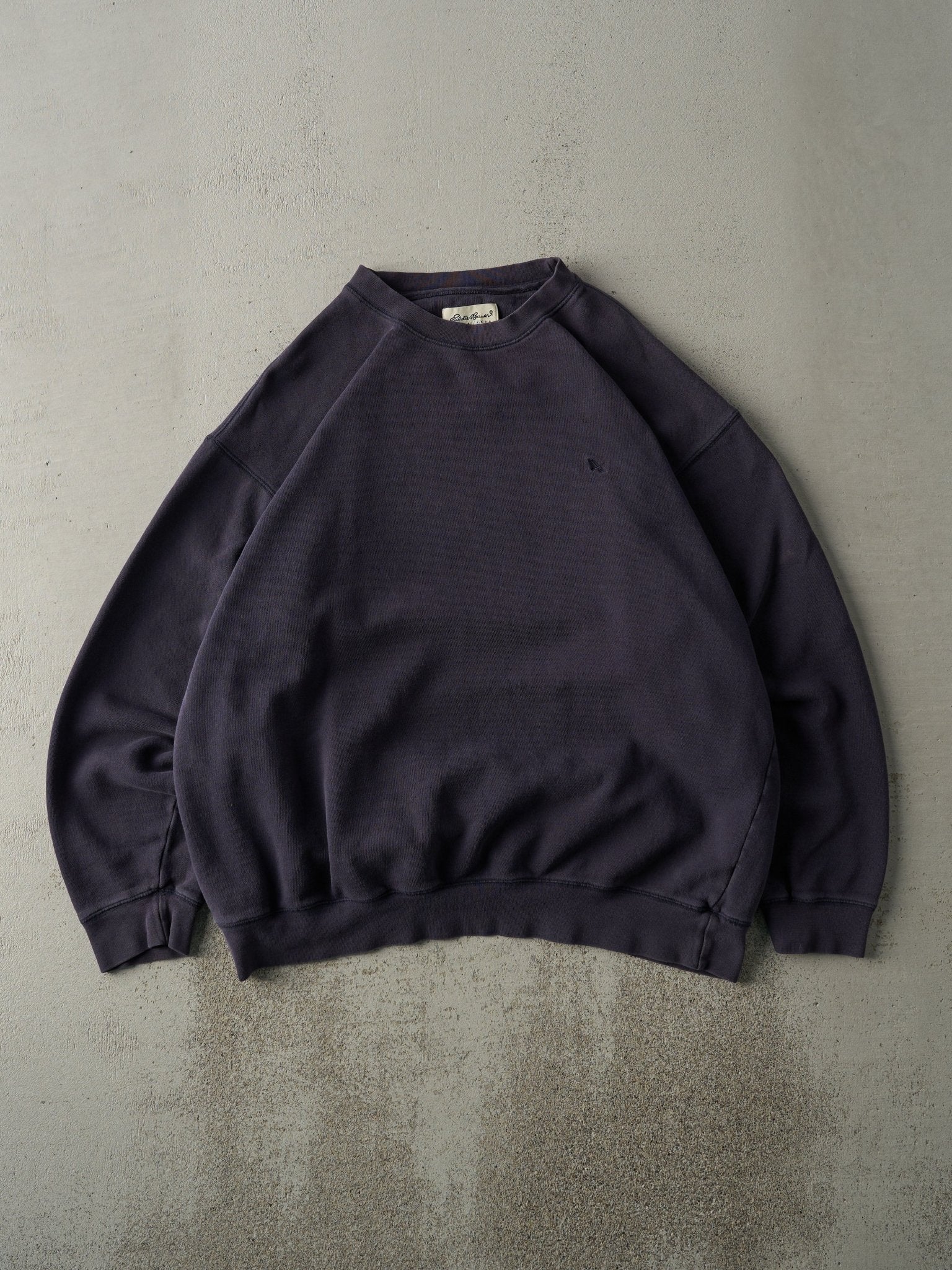 Vintage 90s Navy Blue Embroidered Eddie Bauer Crewneck (XL)