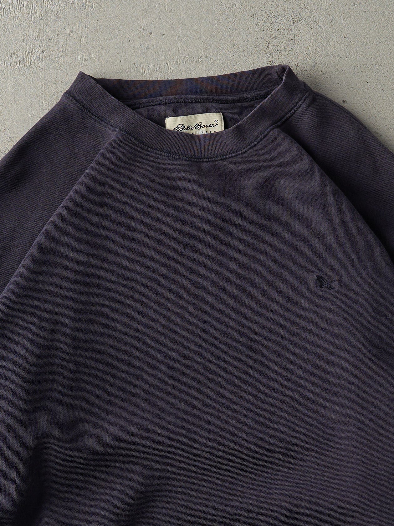 Vintage 90s Navy Blue Embroidered Eddie Bauer Crewneck (XL)