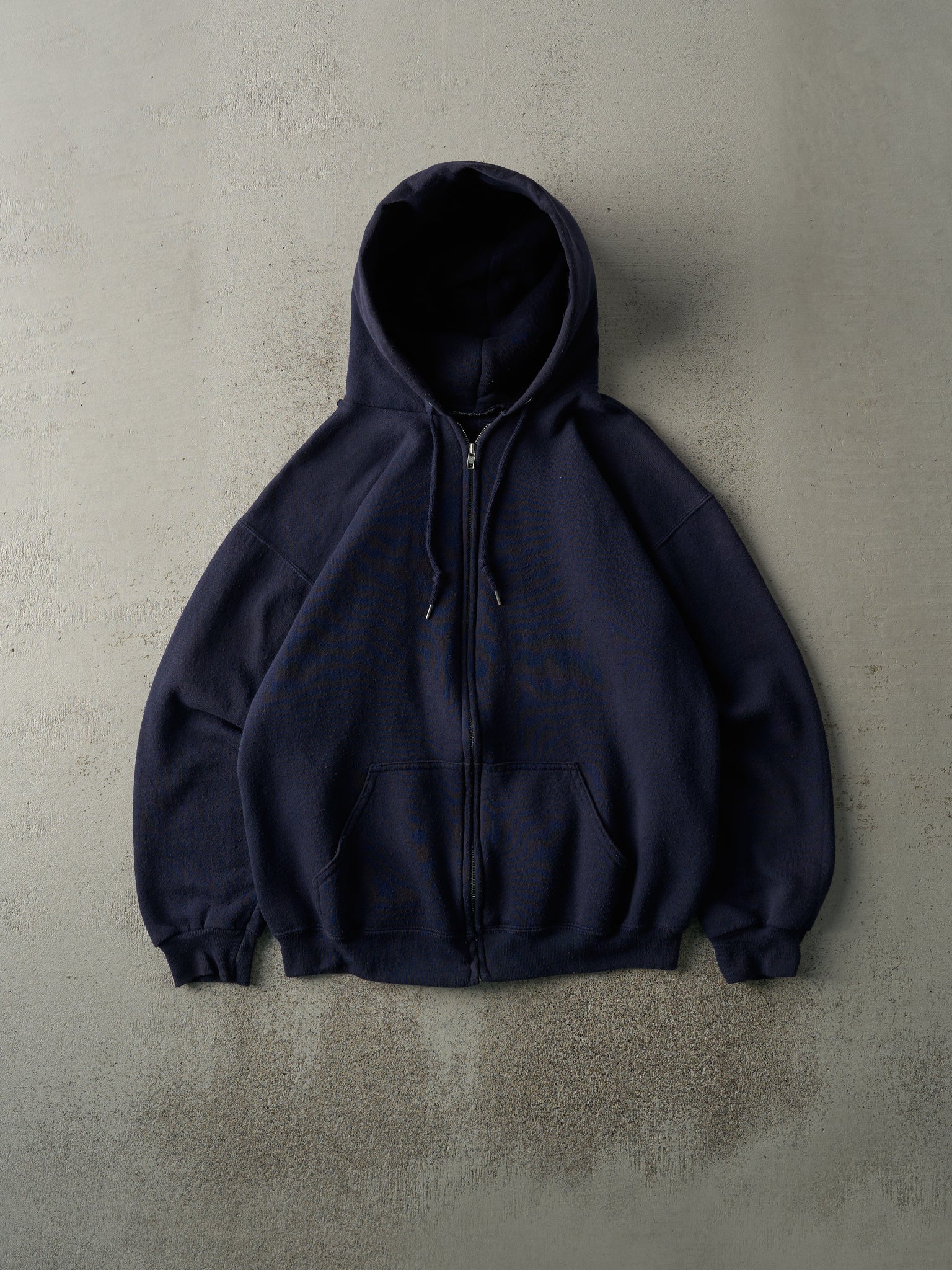 Vintage 90s Navy Blue Zip Up Hoodie (M)