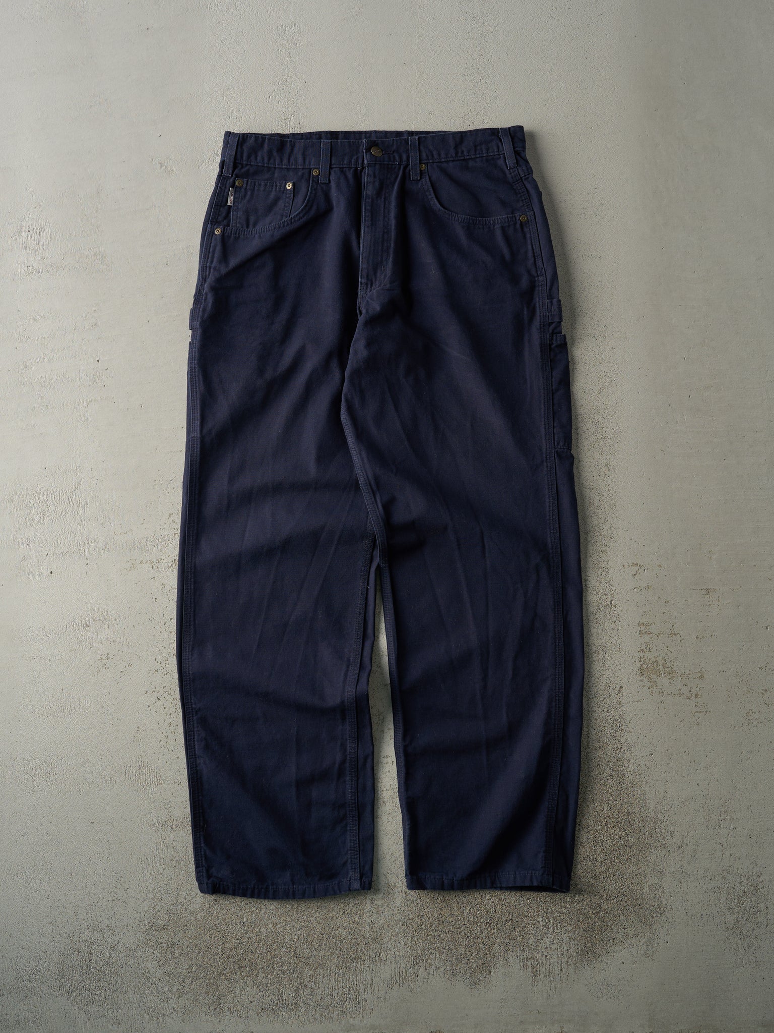 Vintage 90s Navy Blue Carhartt Light Weight Carpenter Pants (34x33)