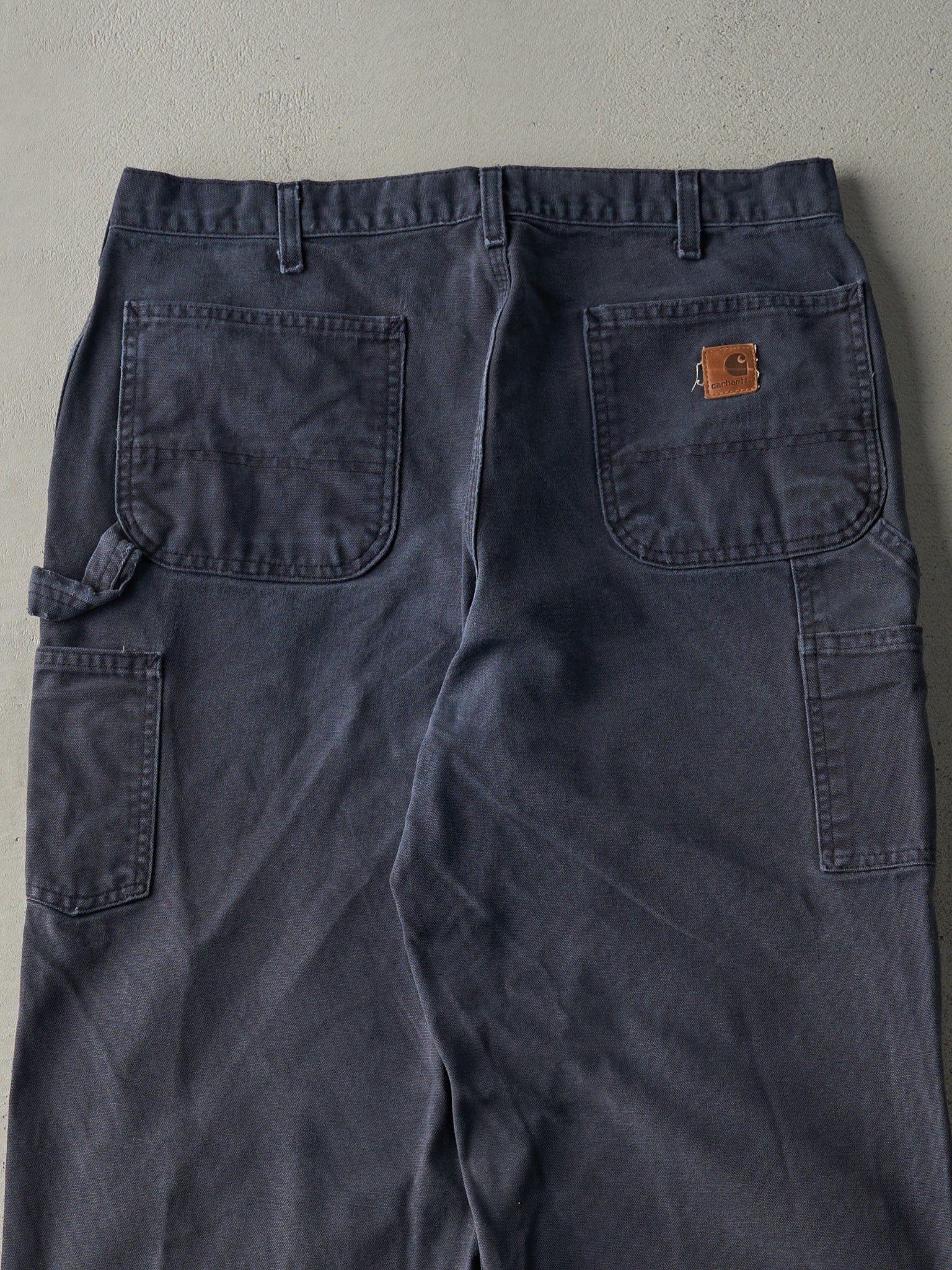 Vintage 90s Washed Navy Blue Dungaree Fit Carhartt Carpenter Pants (34x34)