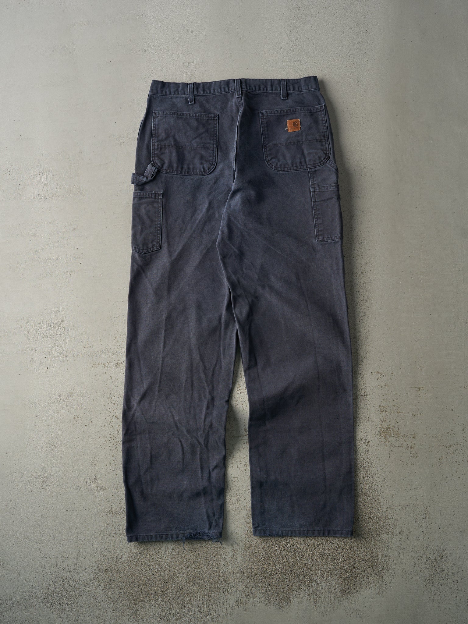 Vintage 90s Washed Navy Blue Dungaree Fit Carhartt Carpenter Pants (34x34)