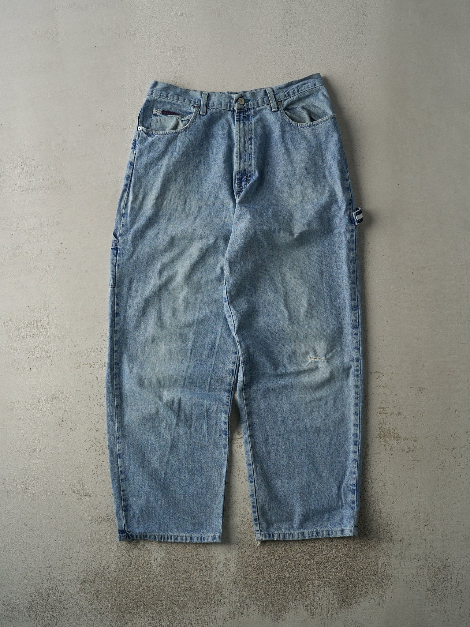 Vintage 90s Light Wash Tommy Hilfiger Carpenter Jeans (34x31.5)