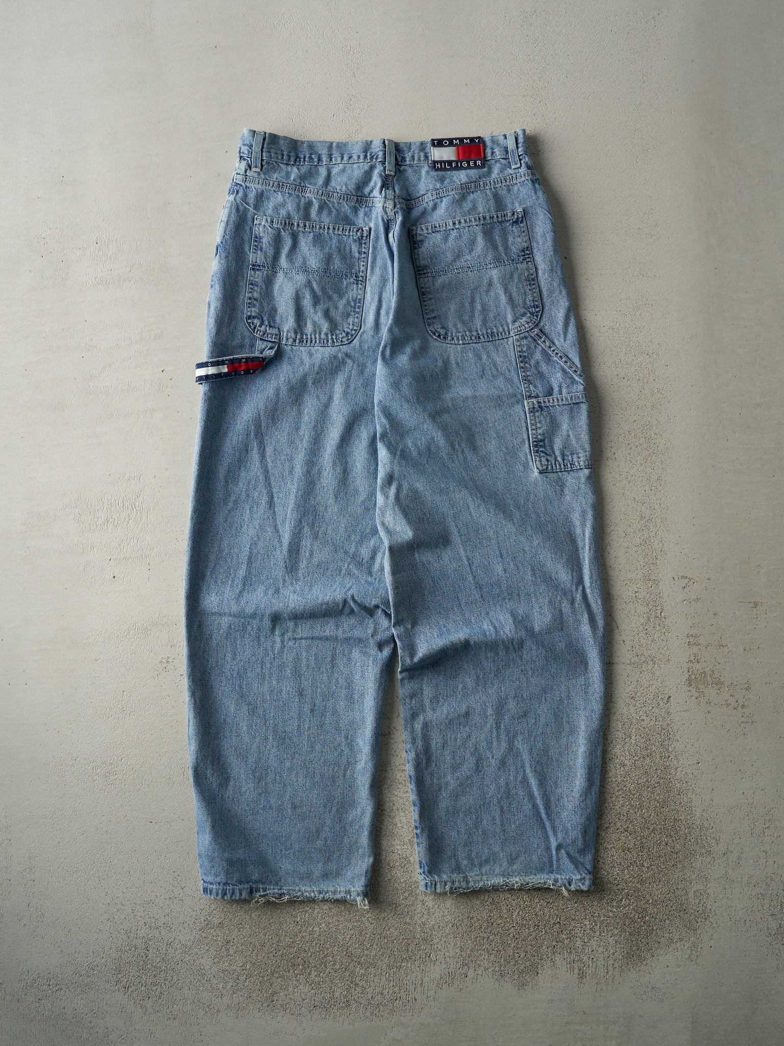 Vintage 90s Light Wash Tommy Hilfiger Carpenter Jeans (34x31.5)