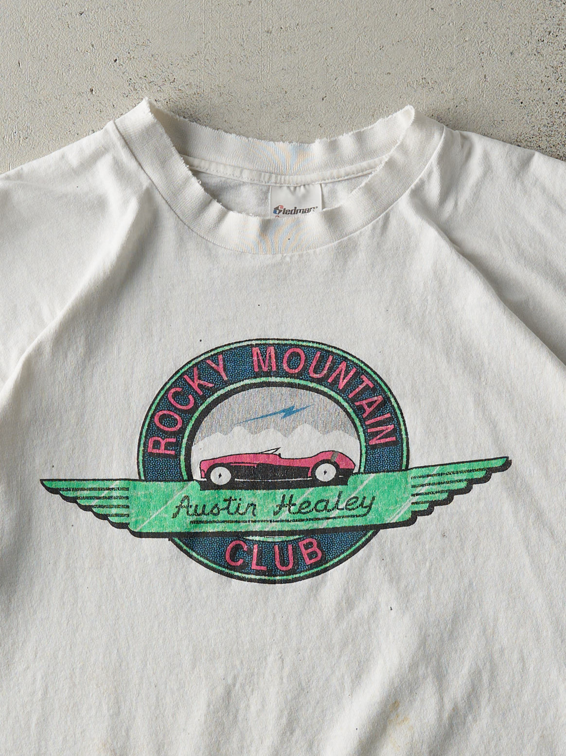 Vintage 90s White Austin Healey Rocky Mountain Club Tee (M)