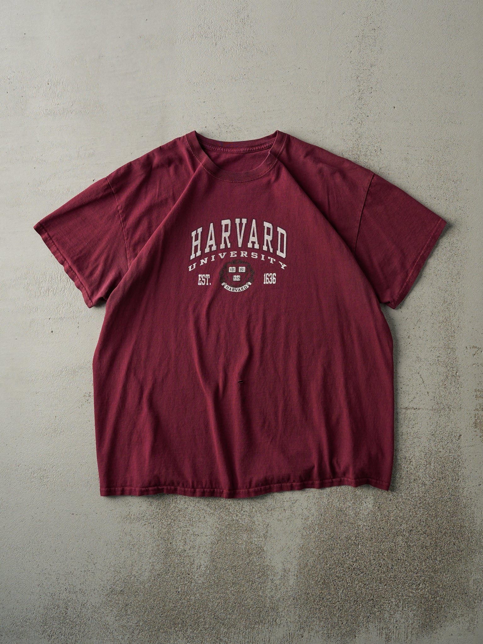 Vintage 90s Burgundy Harvard University Tee (L)