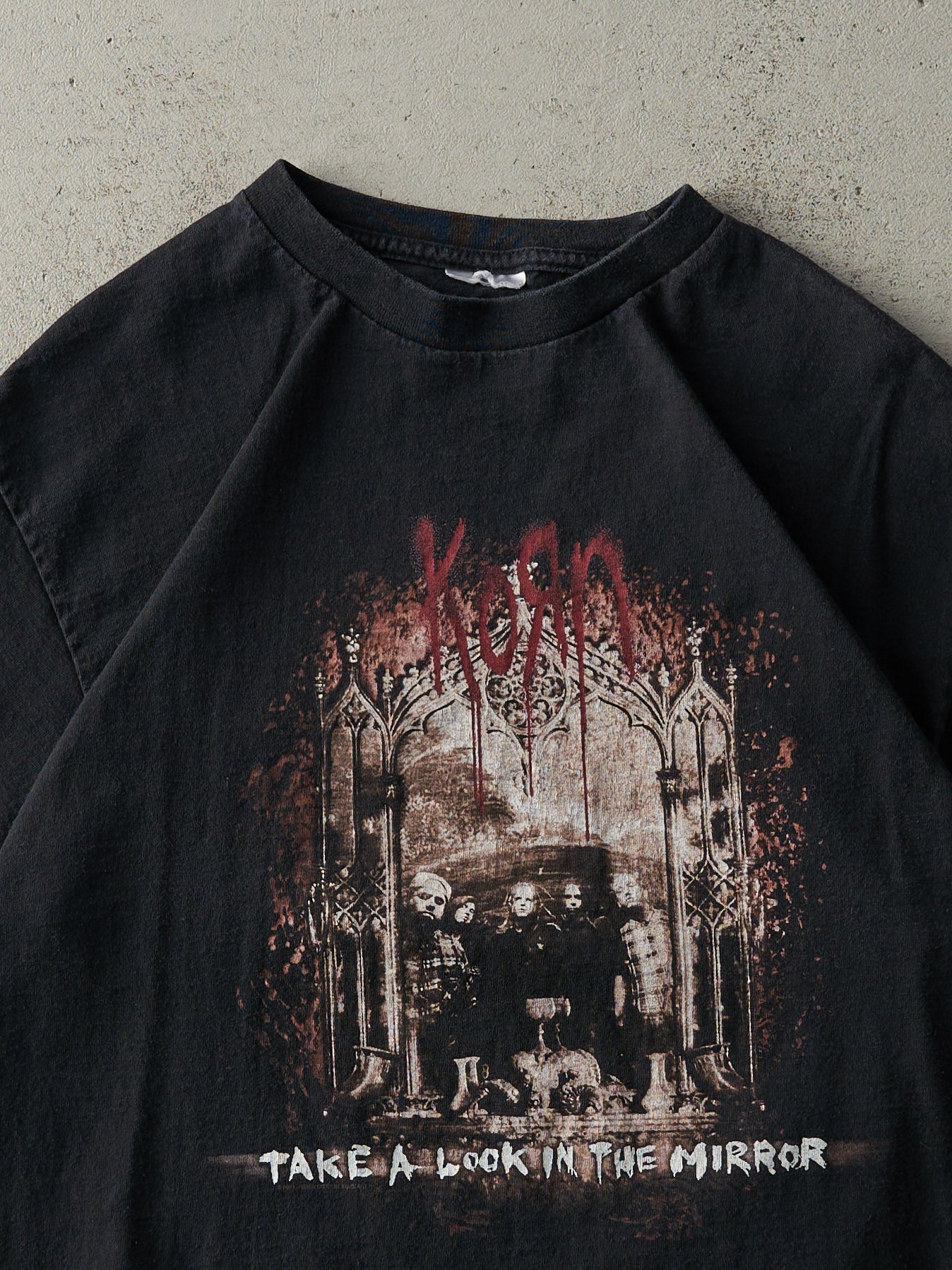 Vintage Y2K Black Korn "Take A Look In The Mirror" Band Tee (S)