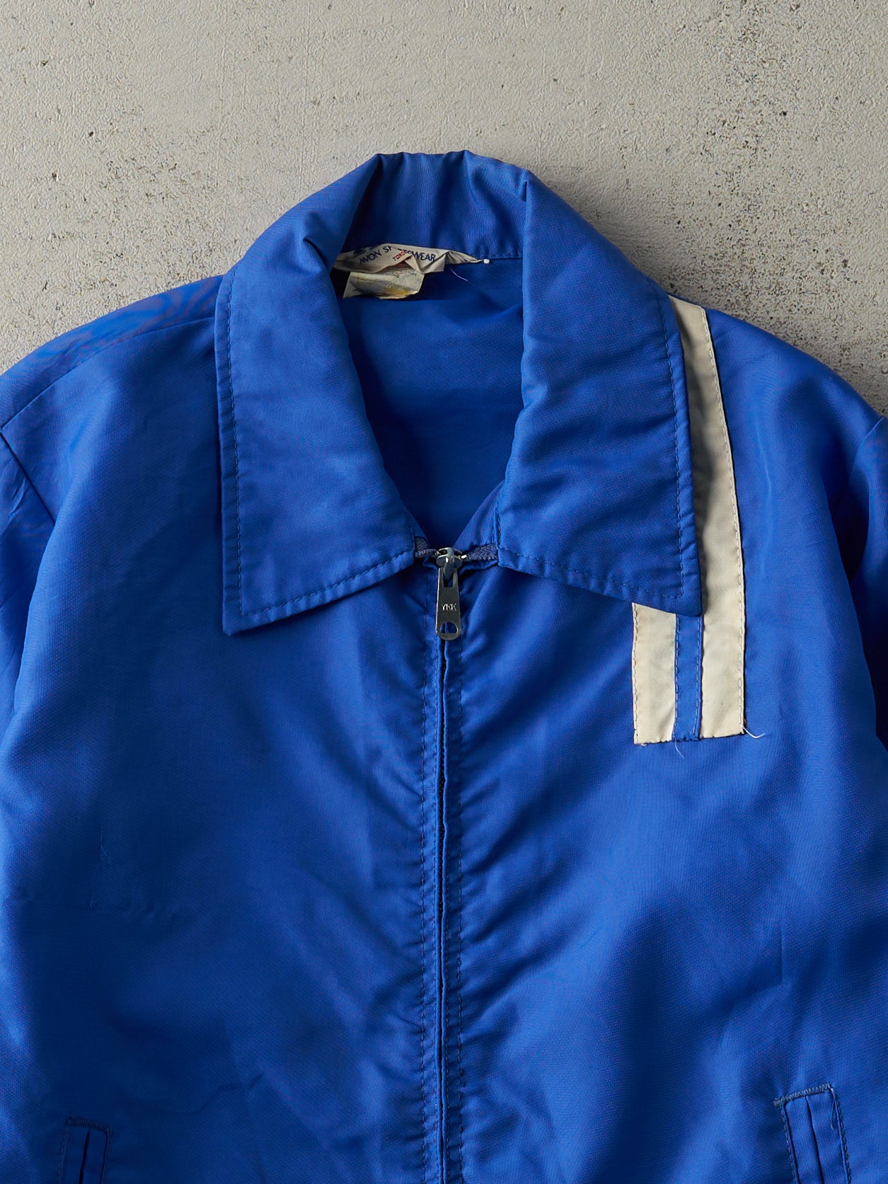 Vintage 70s Blue Striped Nylon Jacket (S)