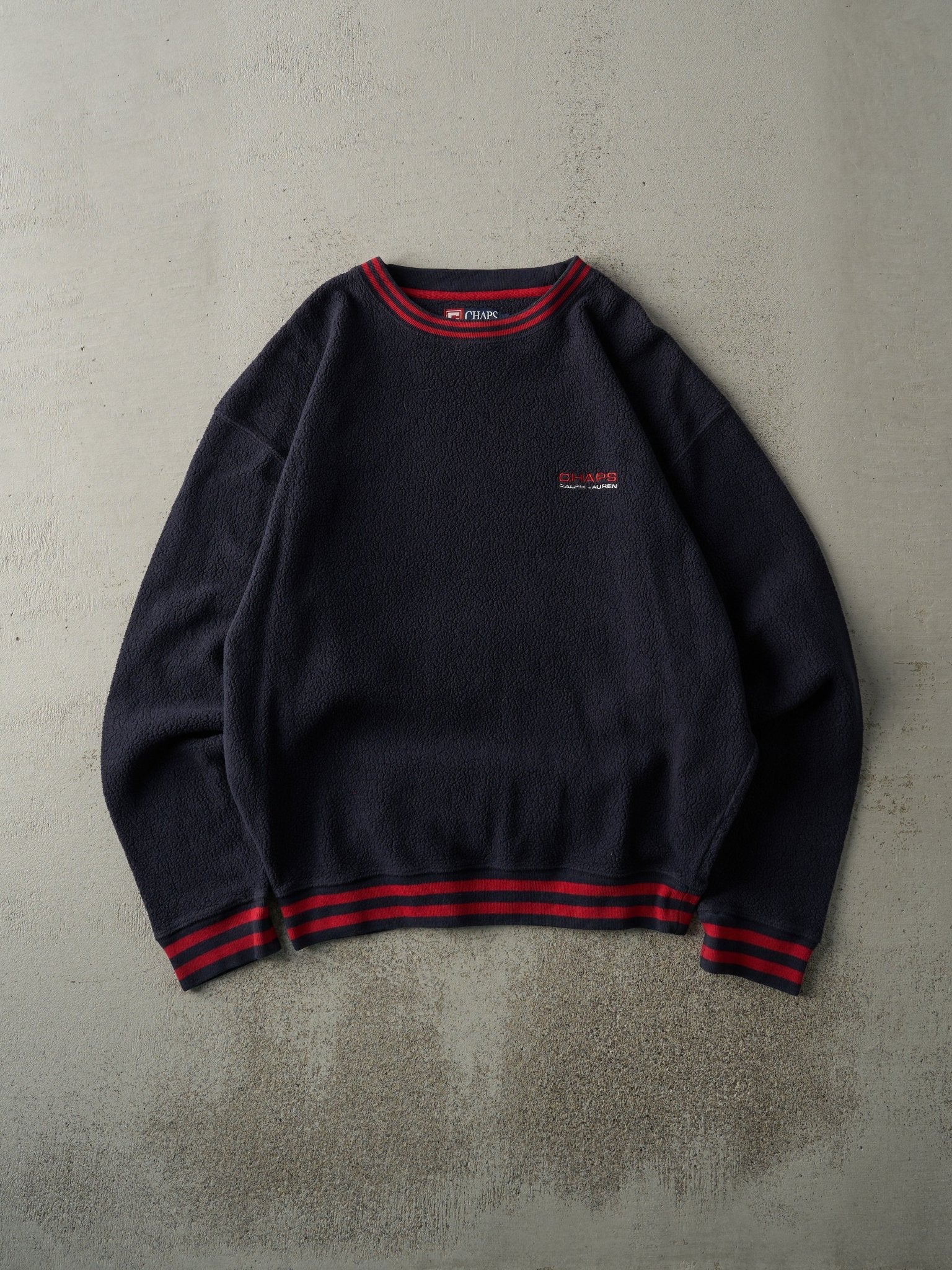 Vintage 90s Navy Blue Chaps Ralph Lauren Fleece Pullover (L)