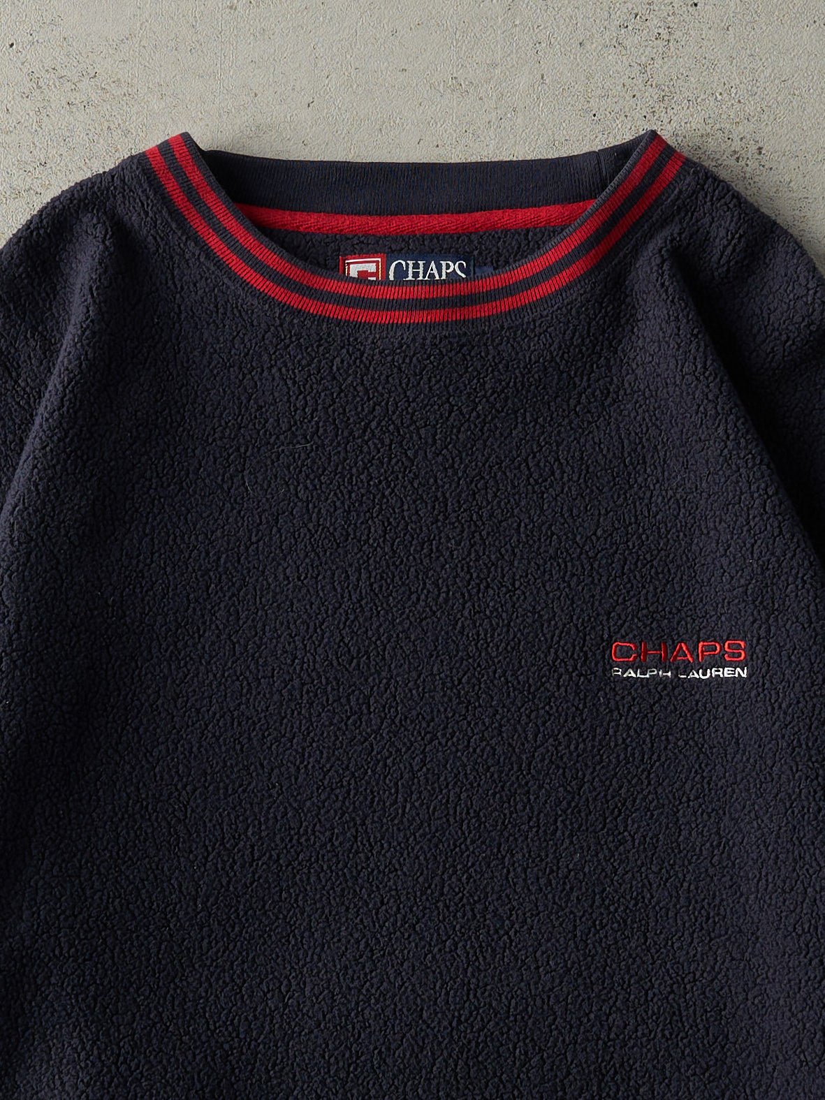 Vintage 90s Navy Blue Chaps Ralph Lauren Fleece Pullover (L)