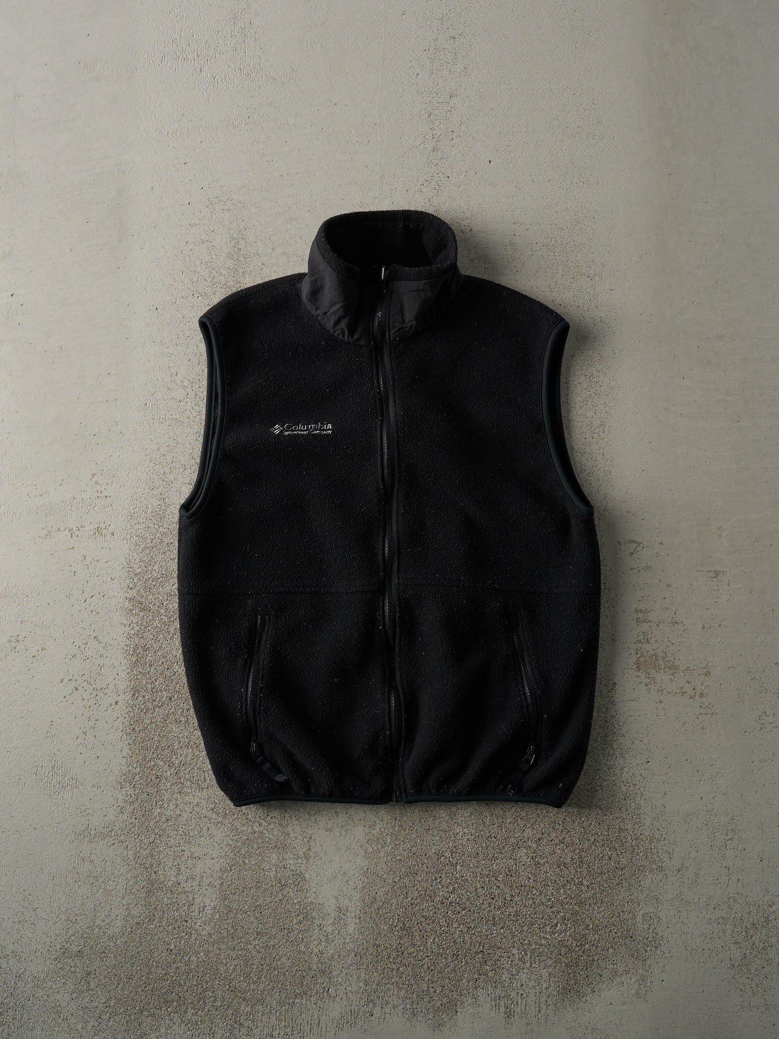 Vintage 90s Black Embroidered Columbia Fleece Vest (S)