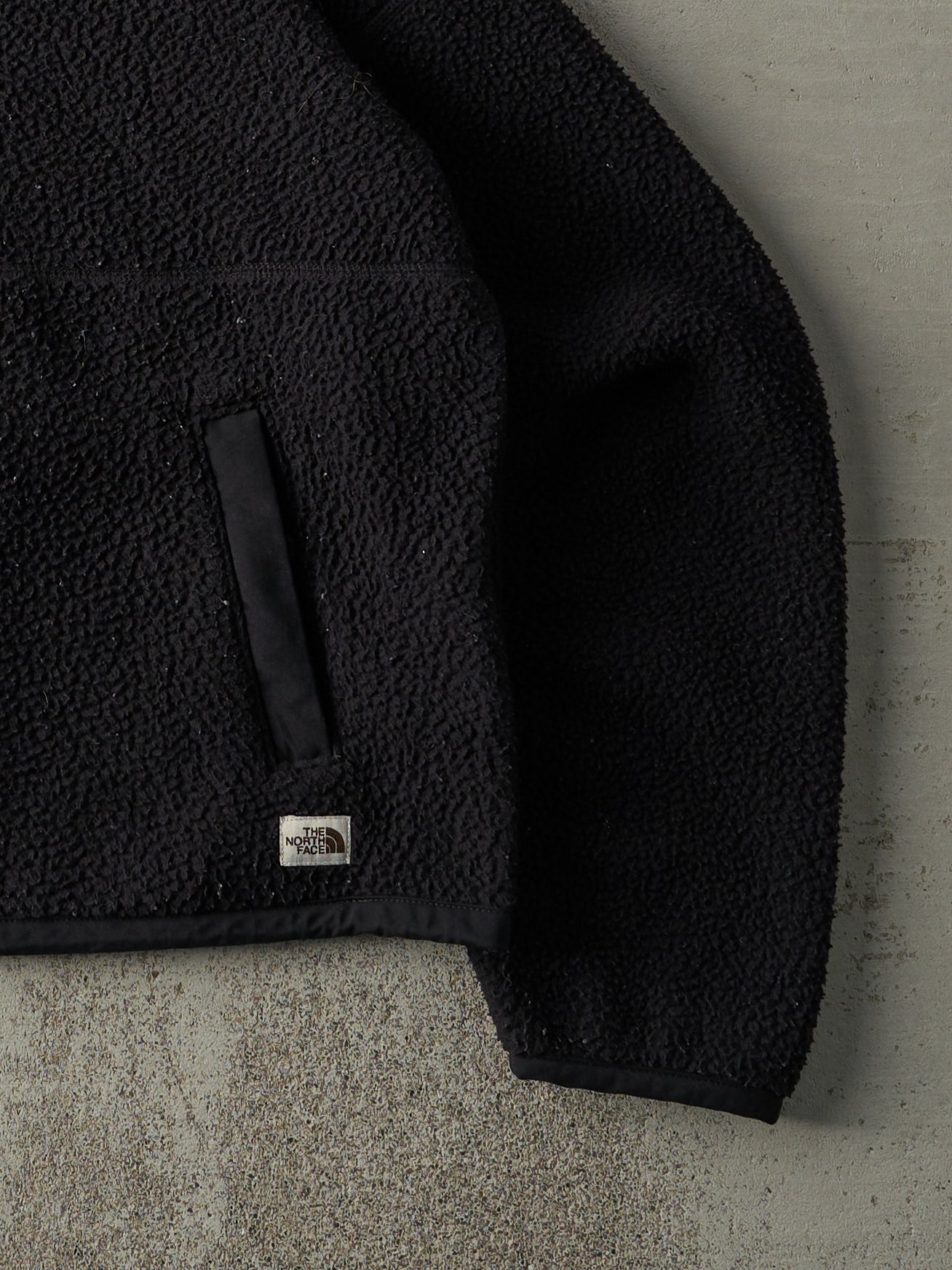 Vintage 90s Black Quarter Button The North Face Sherpa Fleece Boxy Sweater (M/L)