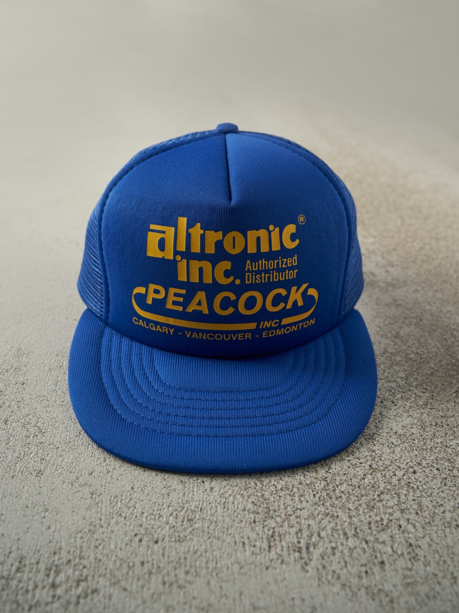 Vintage 90s Blue Altronic Inc Foam Trucker Hat