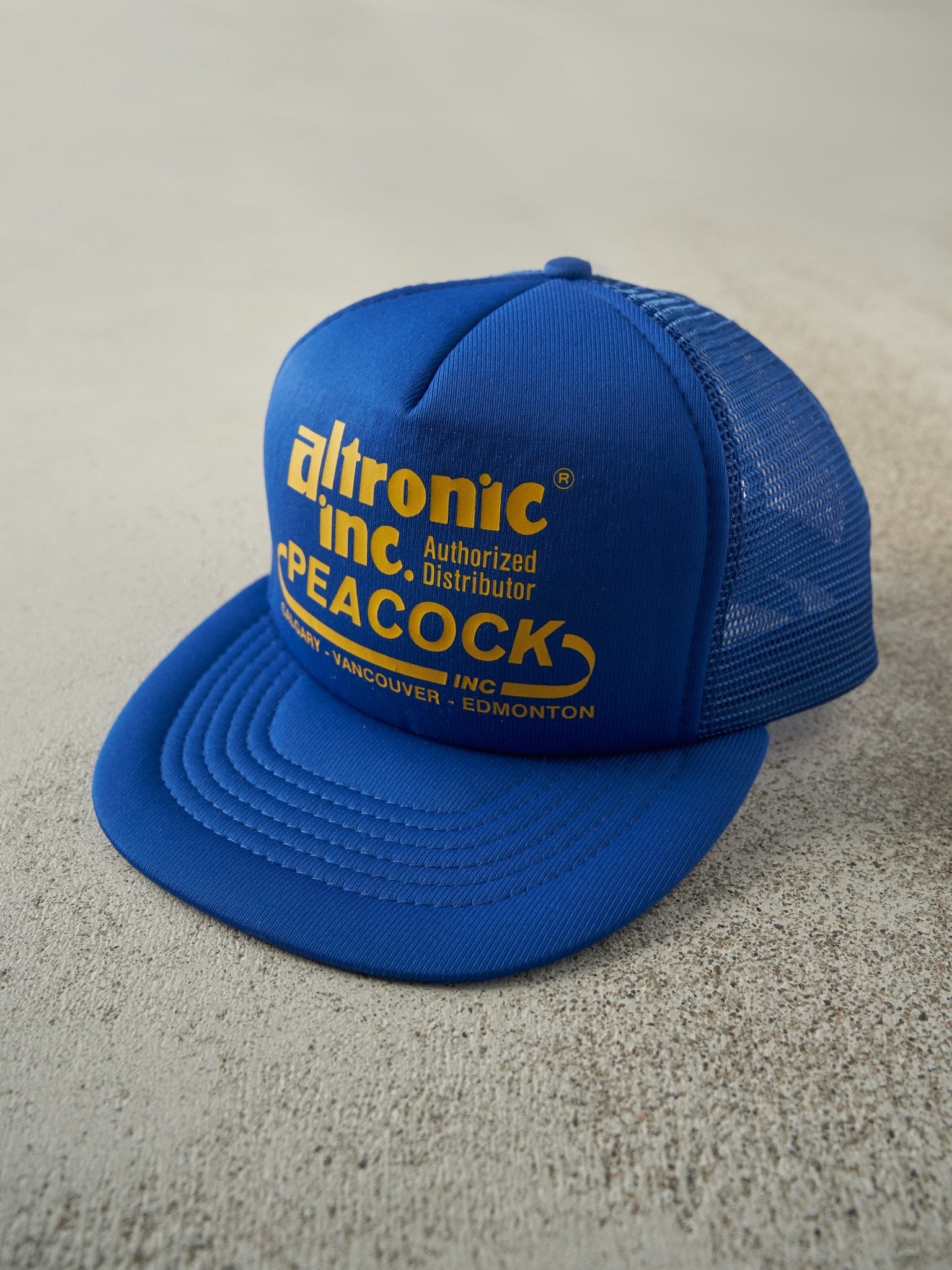 Vintage 90s Blue Altronic Inc Foam Trucker Hat