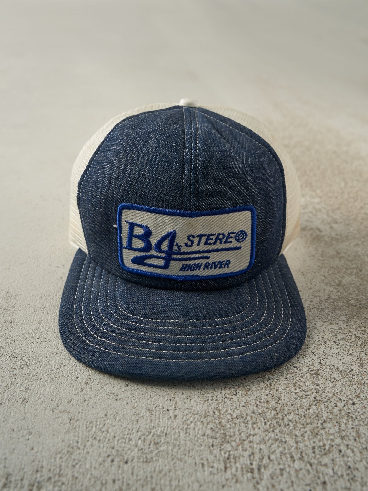 Vintage 80s Denim Bg's Stereo Foam Trucker Hat