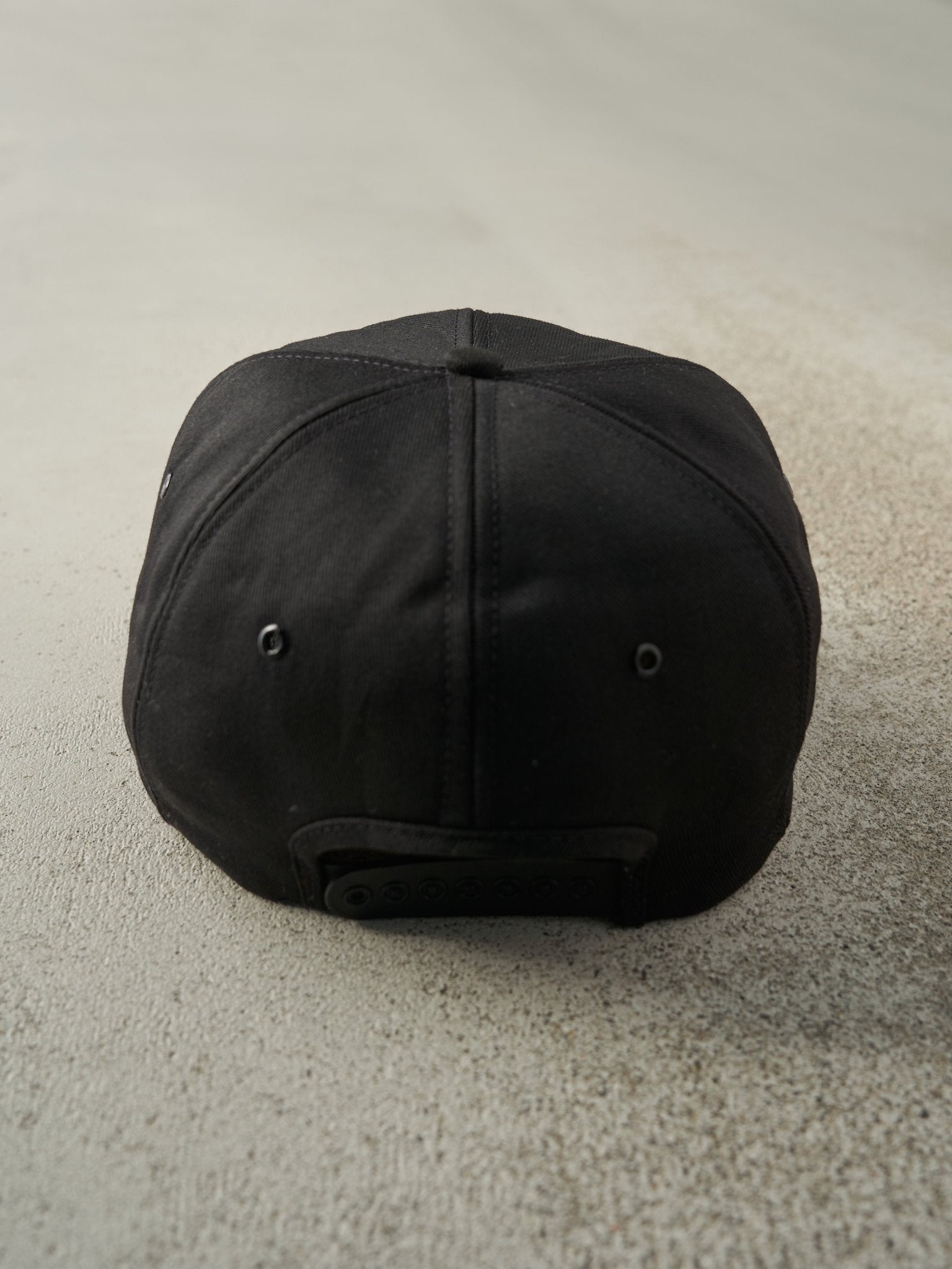 Vintage 90s Black Komatsu Foam Snapback Hat