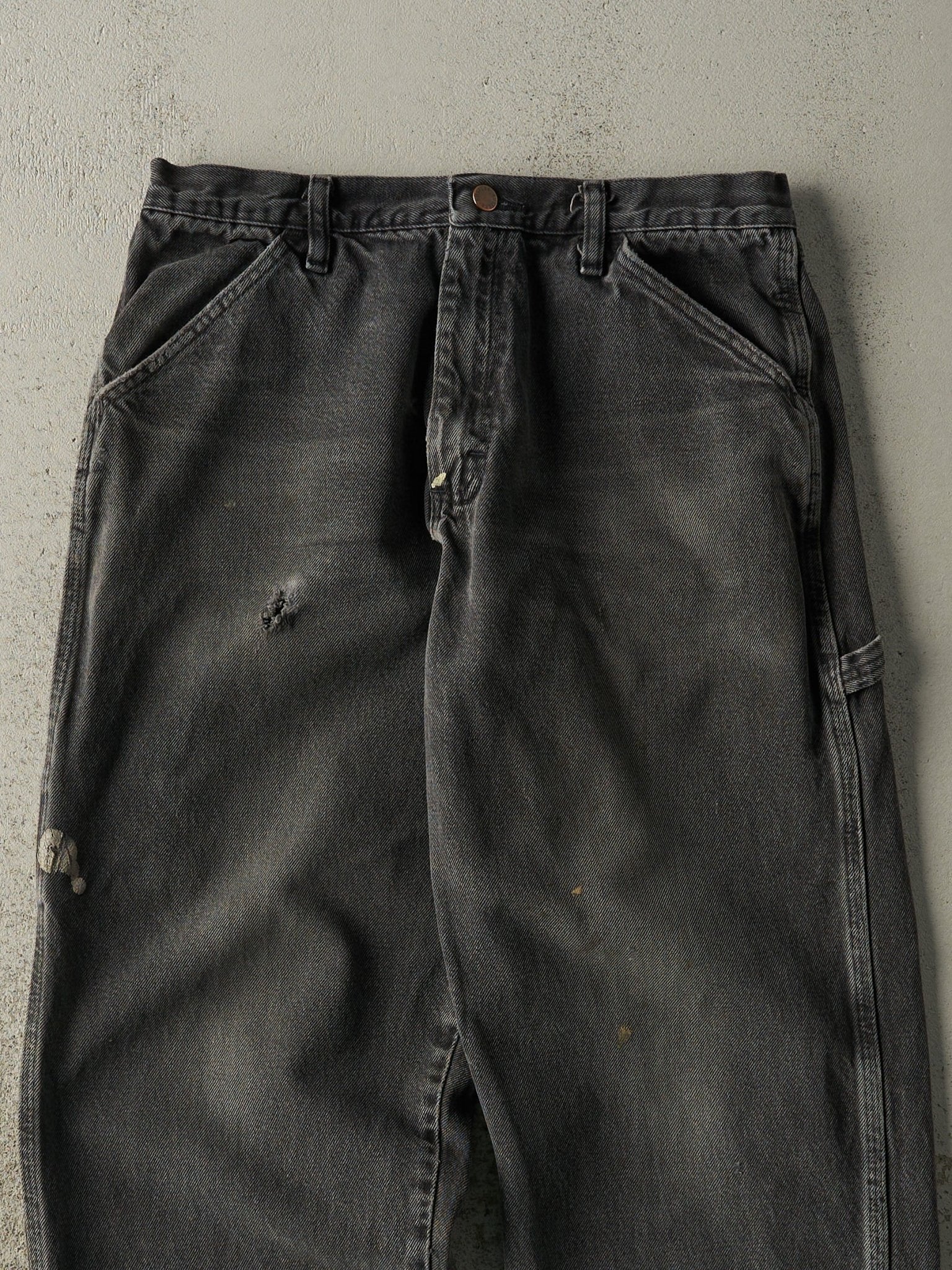 Vintage 90s Faded Black Rustler Carpenter Denim Pants (31x31)
