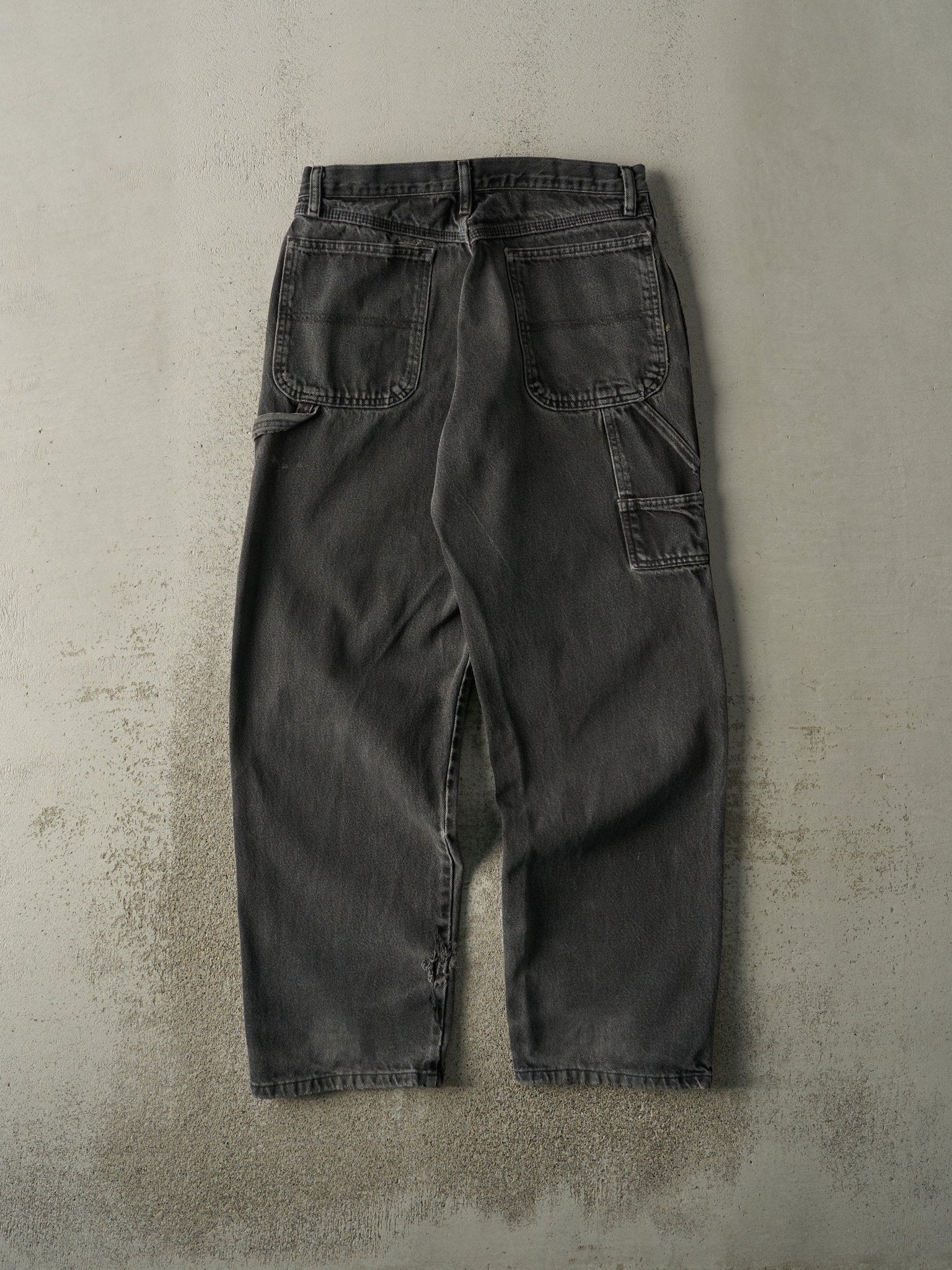 Vintage 90s Faded Black Rustler Carpenter Denim Pants (31x31)